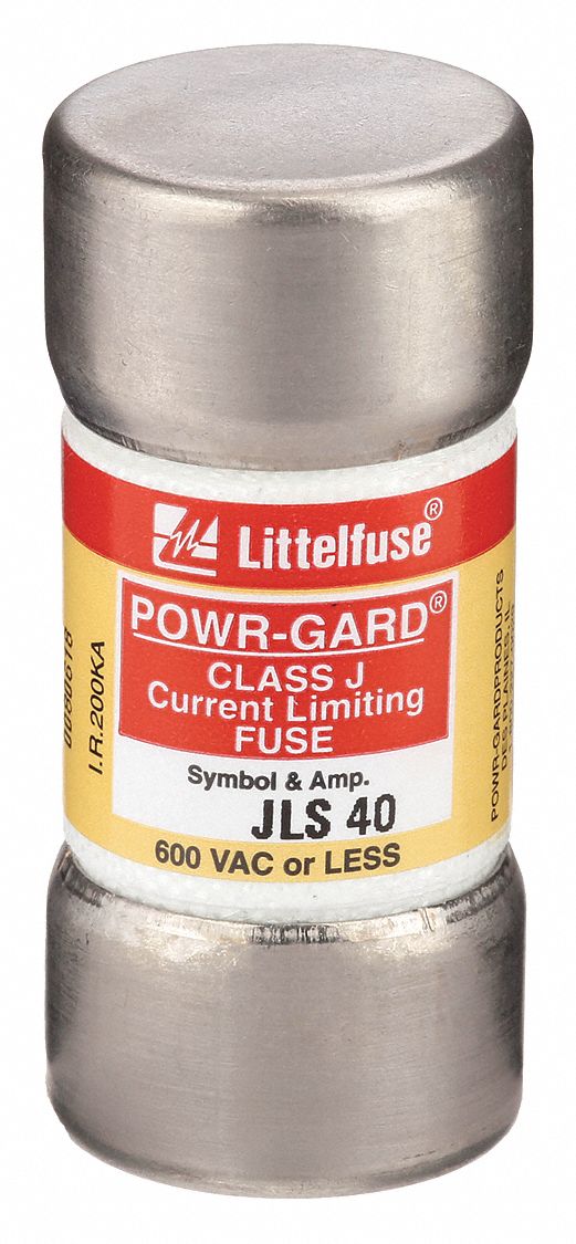 Fuse: JLS Series, Class J, Cylindrical Body, Fast-Acting, 40 A, 600 V AC, Non-Indicating
