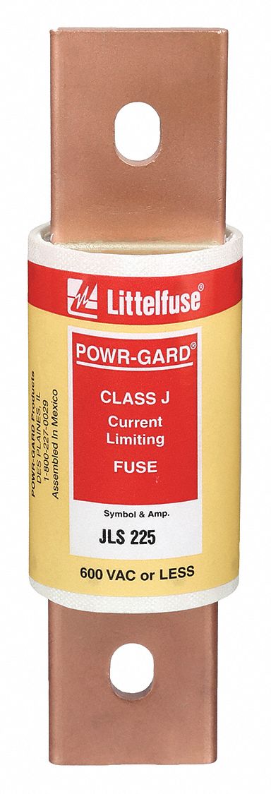 Fuse: JLS Series, Class J, Bolt-On Body, Fast-Acting, 225 A, 600 V AC, Non-Indicating
