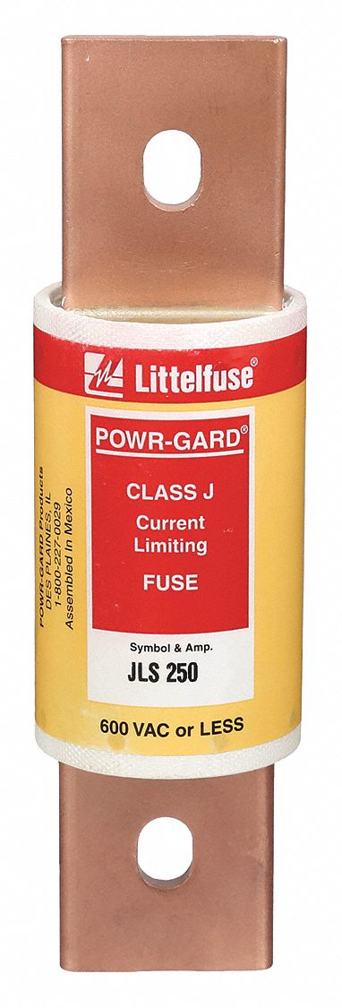 Fuse: JLS Series, Class J, Bolt-On Body, Fast-Acting, 250 A, 600 V AC, Non-Indicating