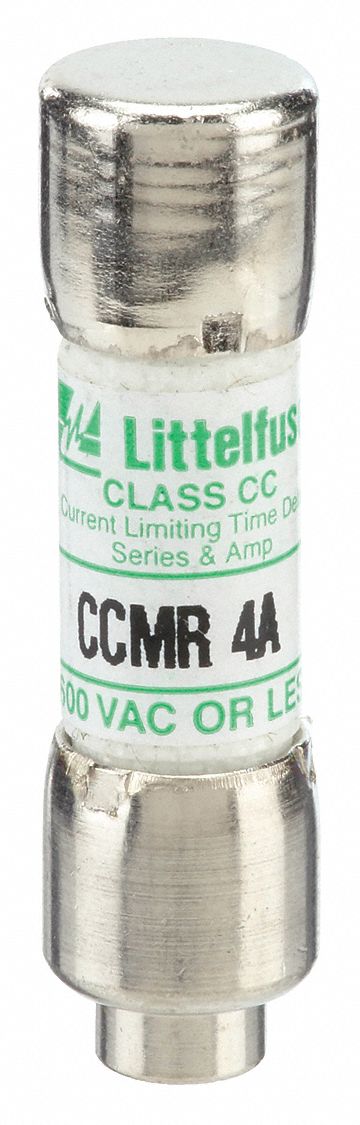 Fuse: CCMR Series, Time-Delay, 4 A, 600 V AC, Non-Indicating, 13/32 in x 1 1/2 in