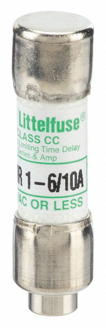 Fuse: CCMR Series, Time-Delay, 1.6 A, 600 V AC, Non-Indicating, 13/32 in x 1 1/2 in