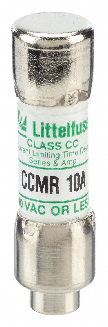 Fuse: CCMR Series, Time-Delay, 10 A, 600 V AC, Non-Indicating, 13/32 in x 1 1/2 in