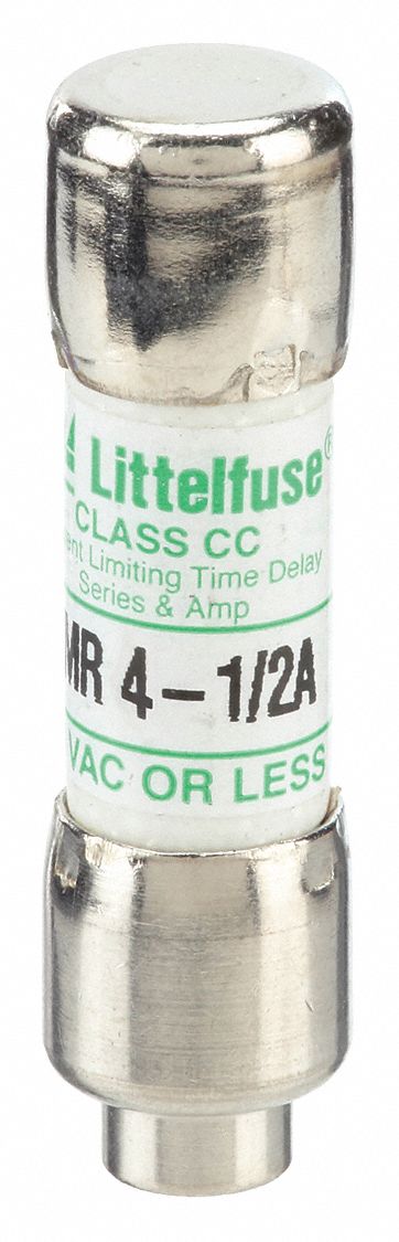 Fuse: CCMR Series, Time-Delay, 4.5 A, 600 V AC, Non-Indicating, 13/32 in x 1 1/2 in