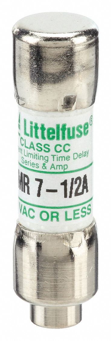 Fuse: CCMR Series, Time-Delay, 7.5 A, 600 V AC, Non-Indicating, 13/32 in x 1 1/2 in