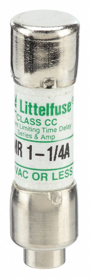 Fuse: CCMR Series, Time-Delay, 1.25 A, 600 V AC, Non-Indicating, 13/32 in x 1 1/2 in