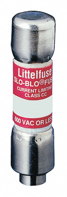 LITTELFUSE UL Class CC Fuse: Time Delay, 7 A, KLDR, Cylindrical Body,  Nonindicating, 300V DC