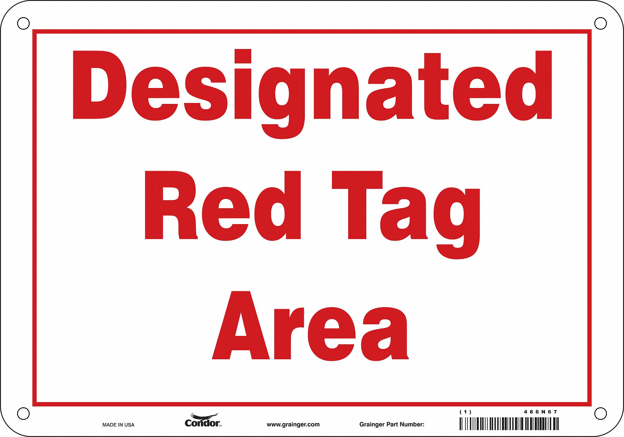 Safety Sign: Polyethylene, Mounting Holes Sign Mounting, 7 in x 10 in Nominal Sign Size, No Header