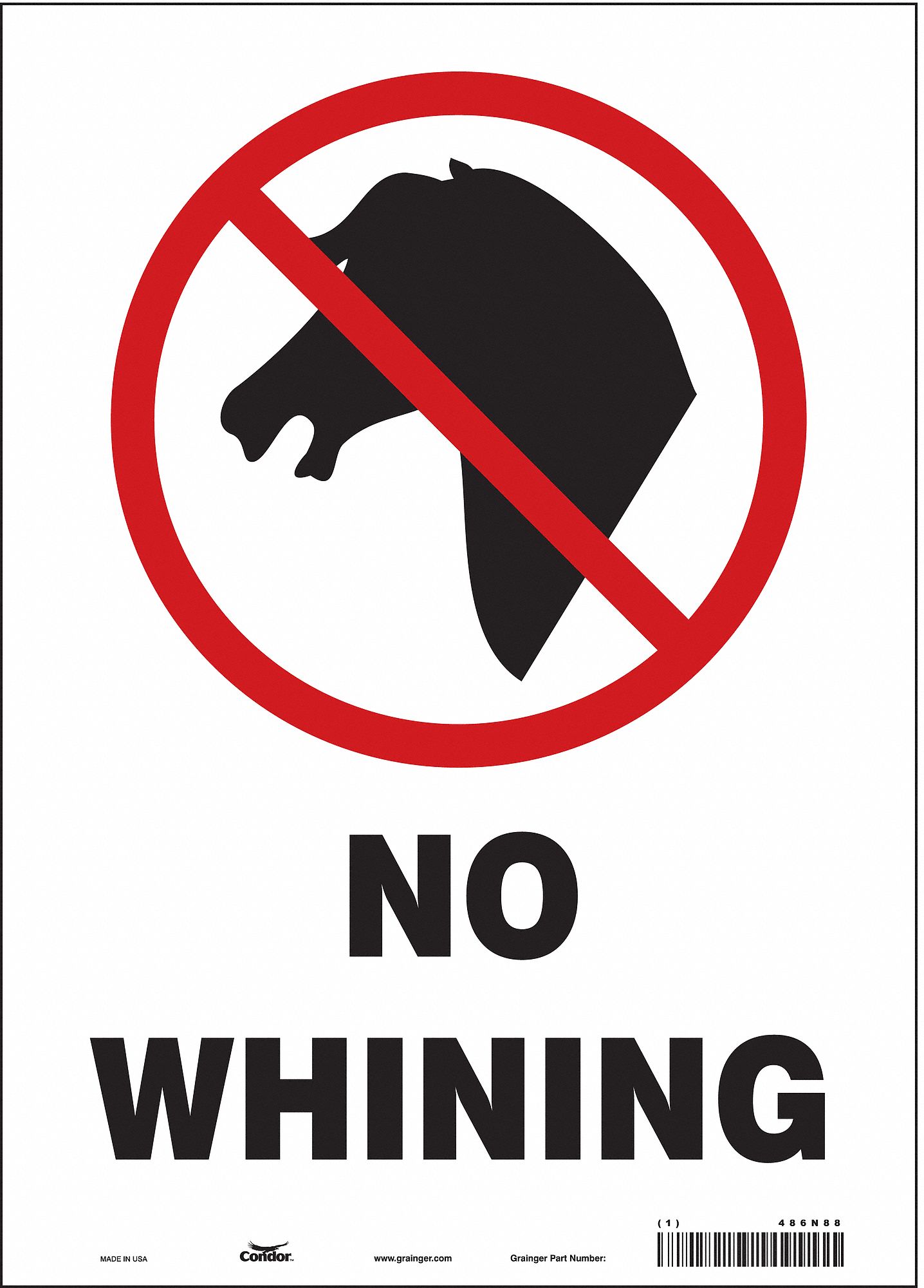 Safety Sign: Vinyl, Adhesive Sign Mounting, 14 in x 10 in Nominal Sign Size, Not Retroreflective