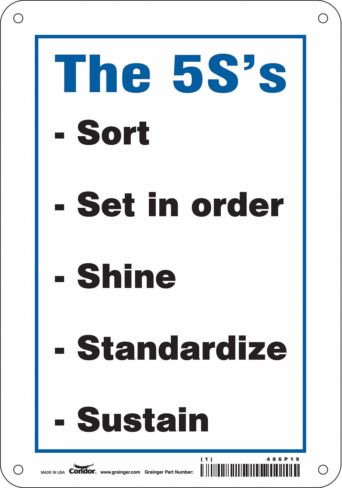 Safety Sign, 10 in x 7 in, Fiberglass