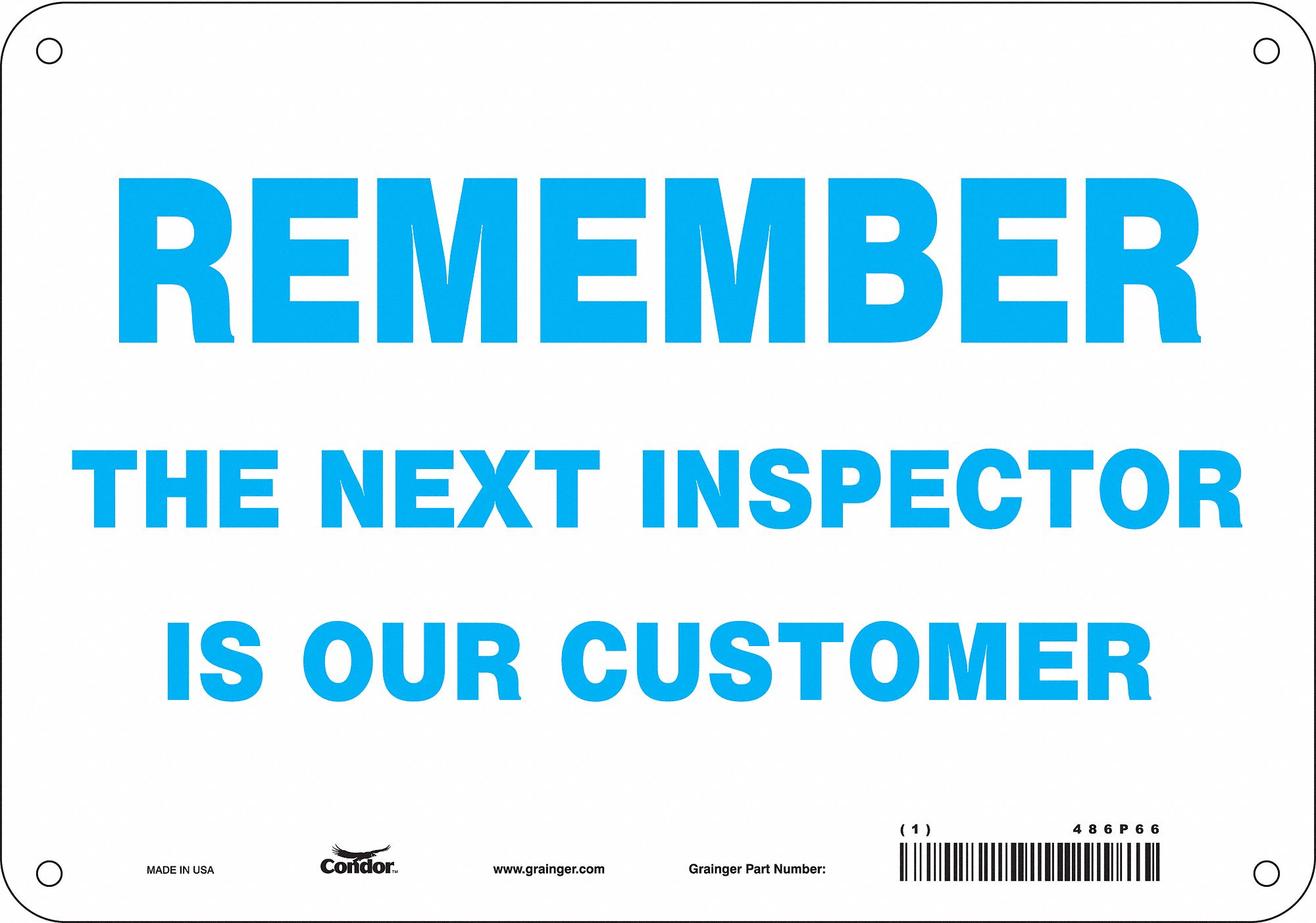Safety Sign: Polyethylene, Mounting Holes Sign Mounting, 7 in x 10 in Nominal Sign Size, No Header