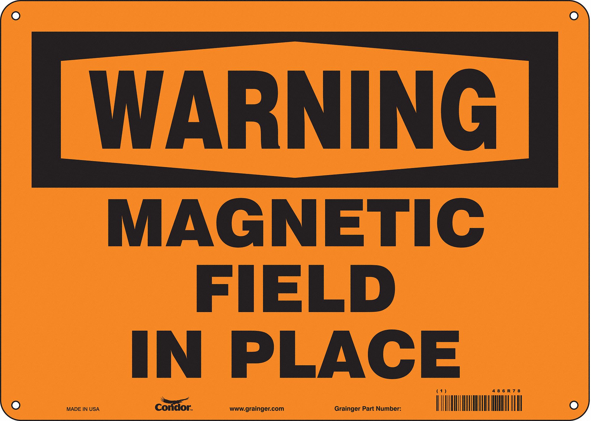 Safety Sign: Aluminum, Mounting Holes Sign Mounting, 10 in x 14 in Nominal Sign Size, 0.032 in Thick