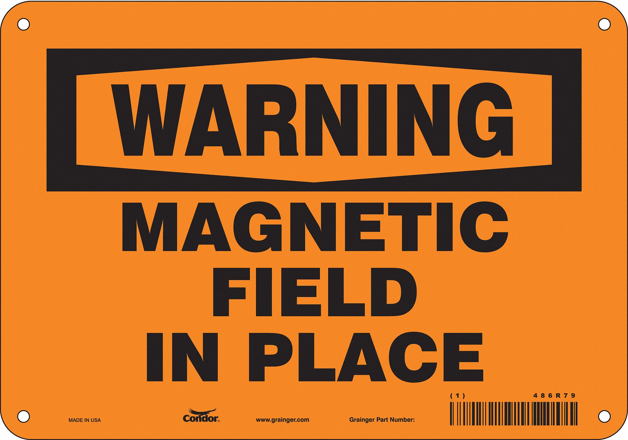 Safety Sign: Polyethylene, Mounting Holes Sign Mounting, 7 in x 10 in Nominal Sign Size