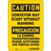 Caution/Precaucion: Conveyor May Start Without Warning/La Banda Transportadora Puede Activarse Sin Previo Aviso Signs