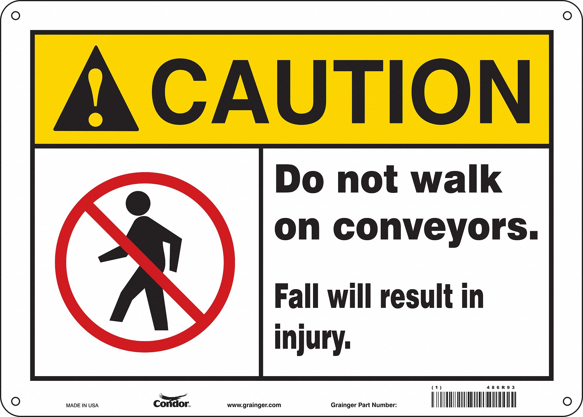 Safety Sign: Aluminum, Mounting Holes Sign Mounting, 10 in x 14 in Nominal Sign Size, 0.032 in Thick