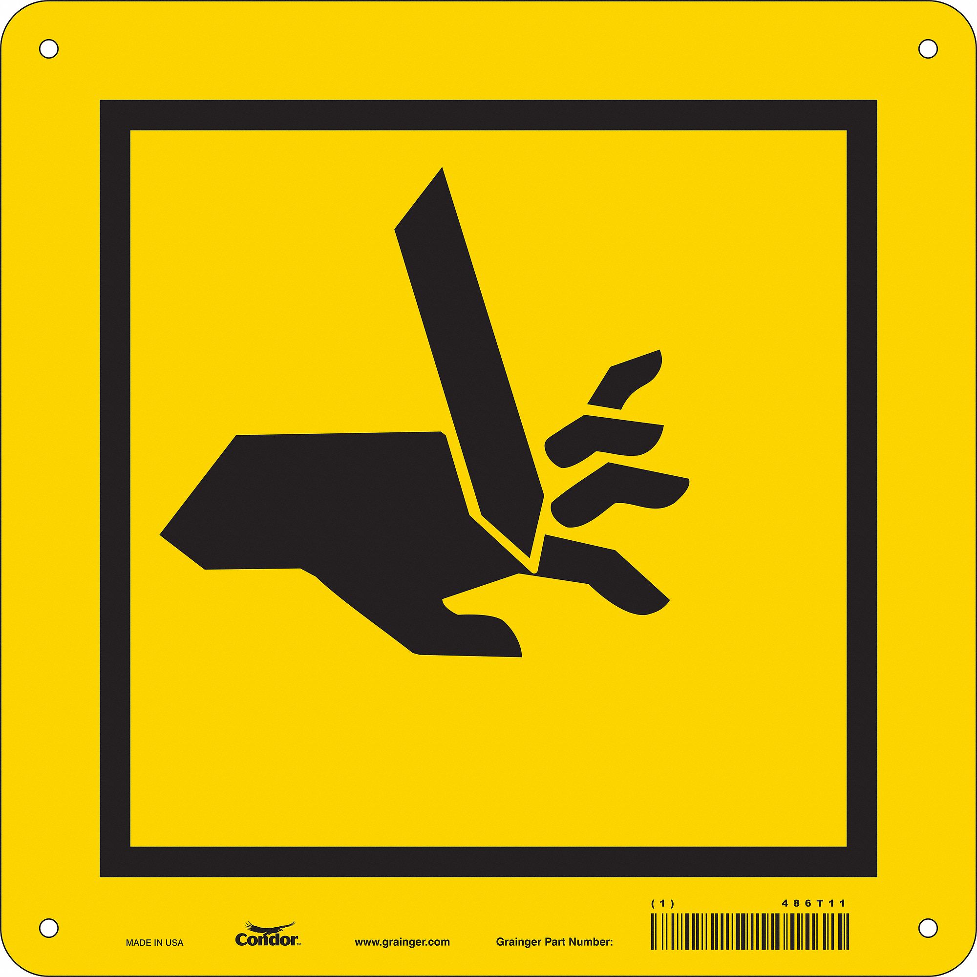 Safety Sign, 10 in x 10 in, Polyethylene