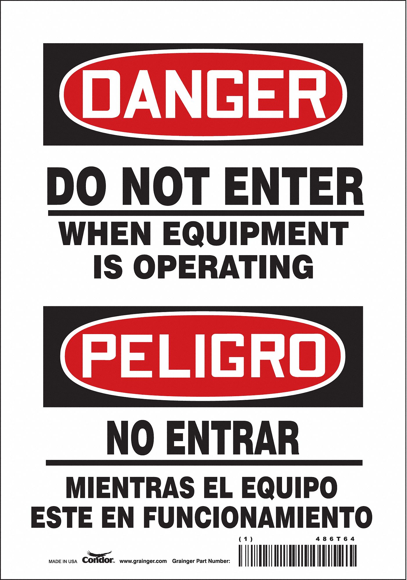 Safety Sign: Vinyl, Adhesive Sign Mounting, 10 in x 7 in Nominal Sign Size, Not Retroreflective