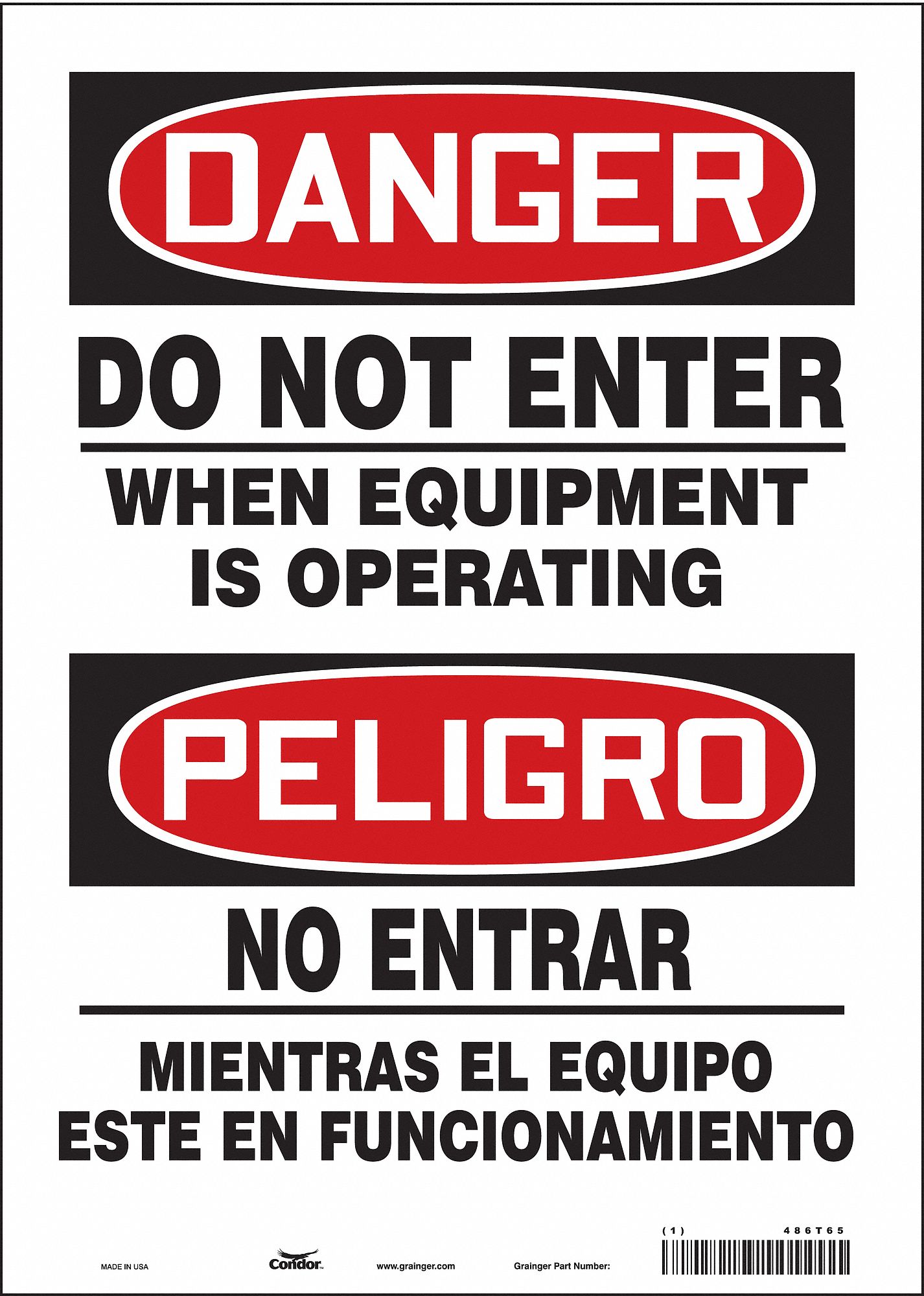 Safety Sign: Vinyl, Adhesive Sign Mounting, 14 in x 10 in Nominal Sign Size, Not Retroreflective