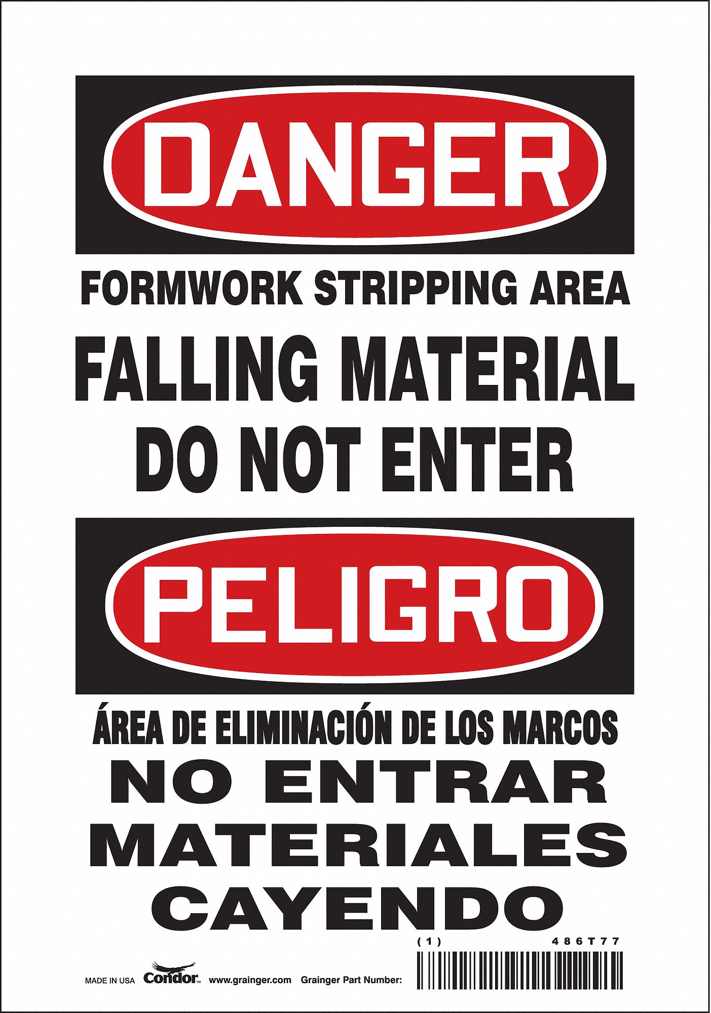 Safety Sign: Vinyl, Adhesive Sign Mounting, 10 in x 7 in Nominal Sign Size, Not Retroreflective
