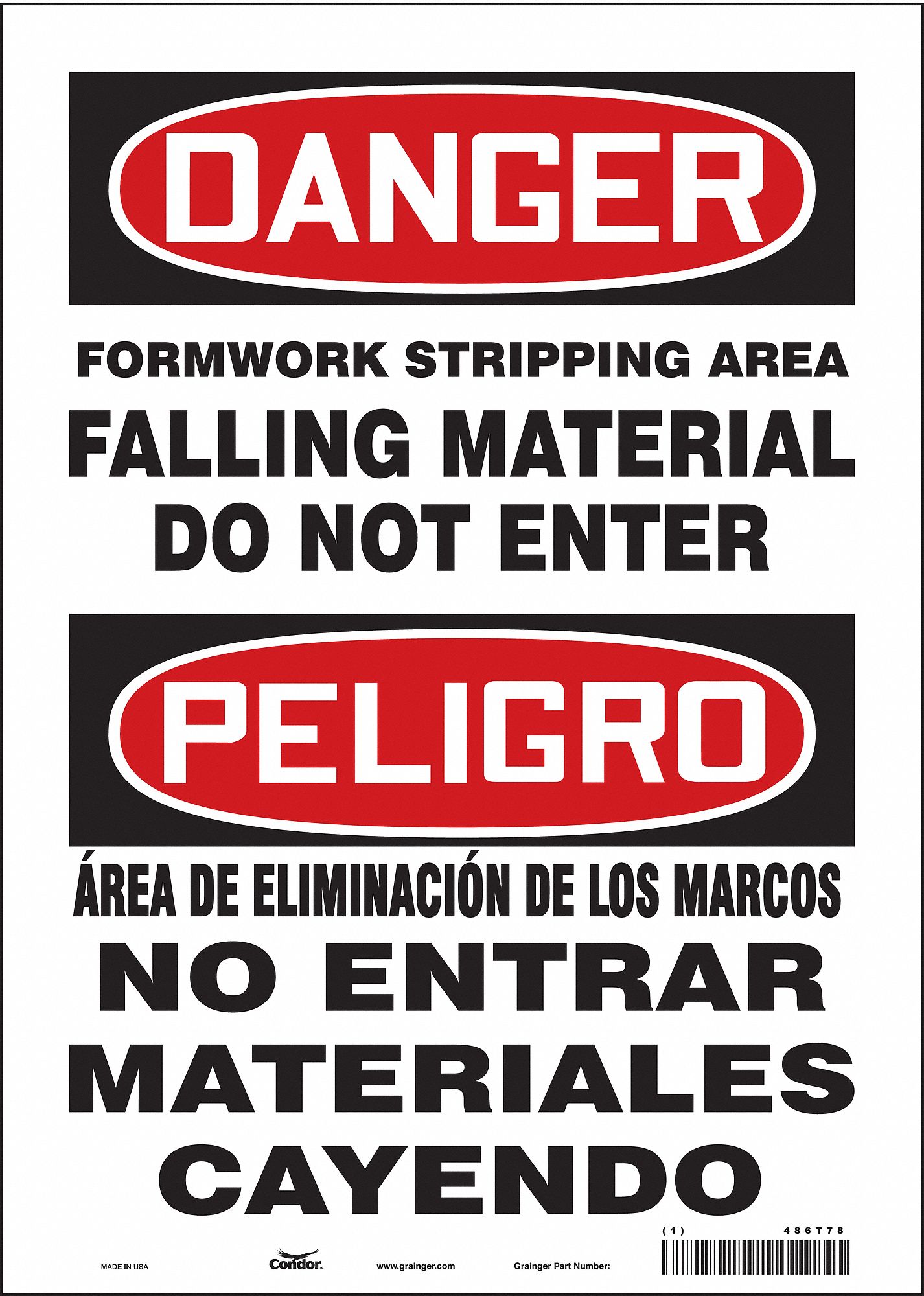 Safety Sign: Vinyl, Adhesive Sign Mounting, 14 in x 10 in Nominal Sign Size, Not Retroreflective