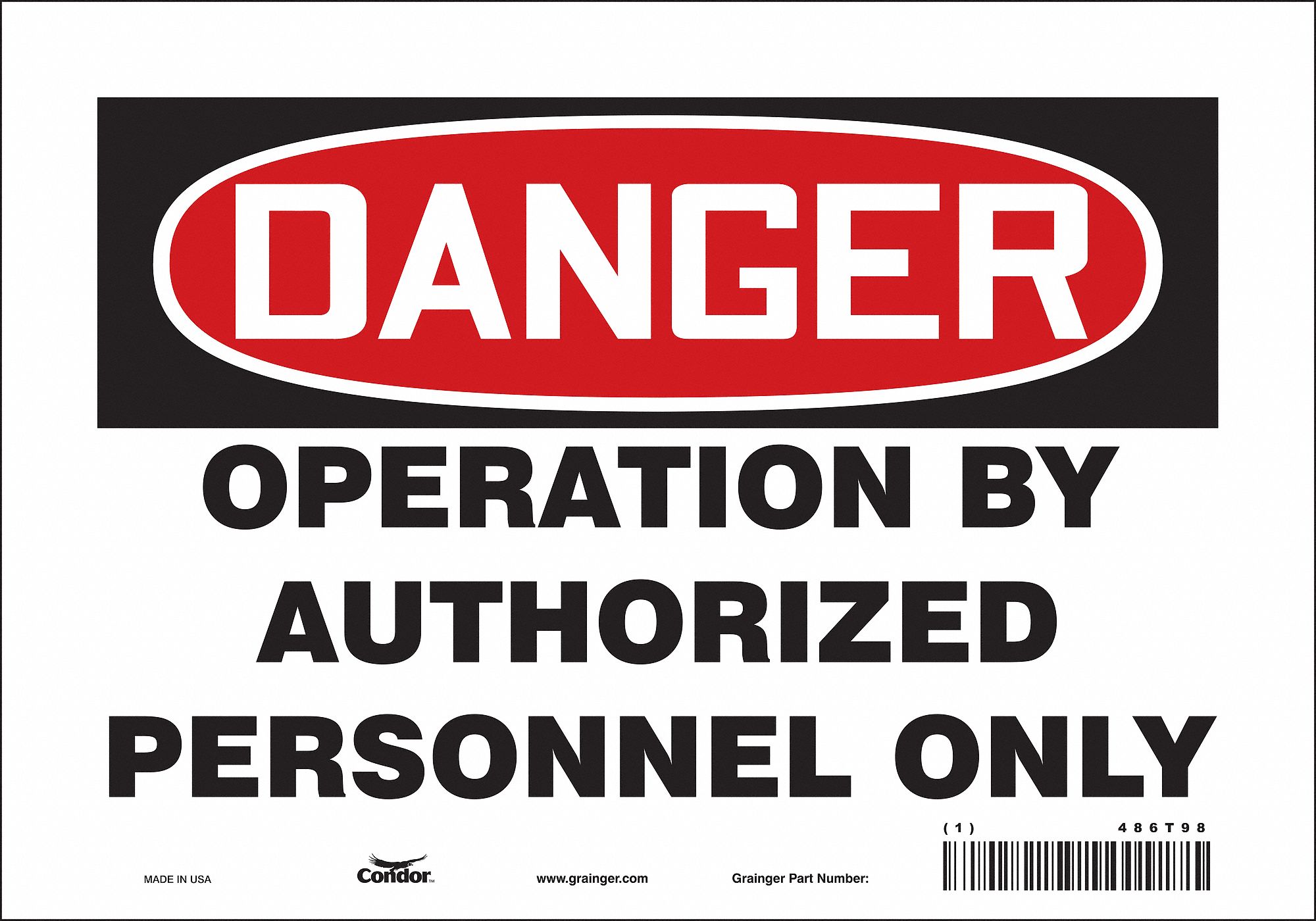 Safety Sign: Vinyl, Adhesive Sign Mounting, 7 in x 10 in Nominal Sign Size, Not Retroreflective