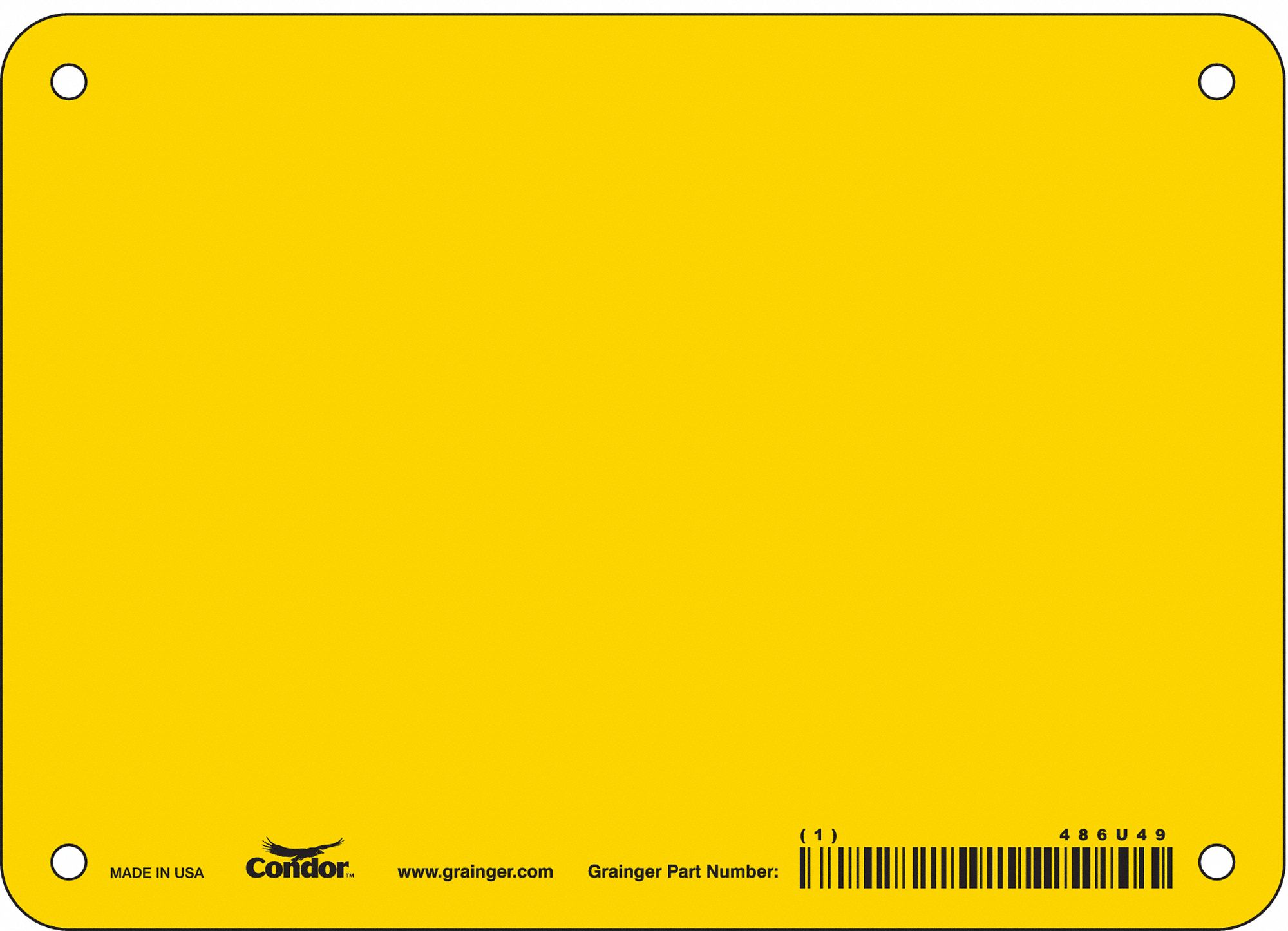 Safety Sign: Aluminum, Mounting Holes Sign Mounting, 5 in x 7 in Nominal Sign Size, 0.032 in Thick