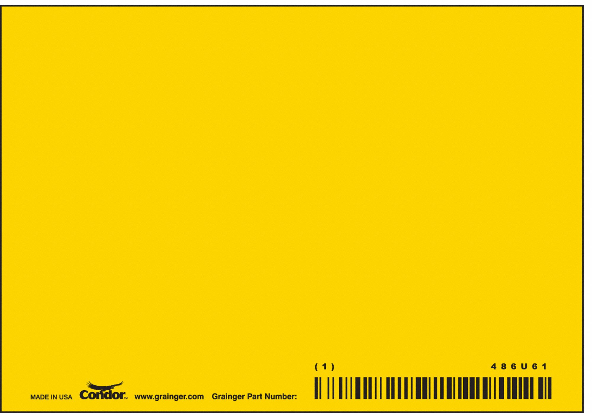 Safety Sign: Polyethylene, Mounting Holes Sign Mounting, 3 1/2 in x 5 in Nominal Sign Size, Yellow