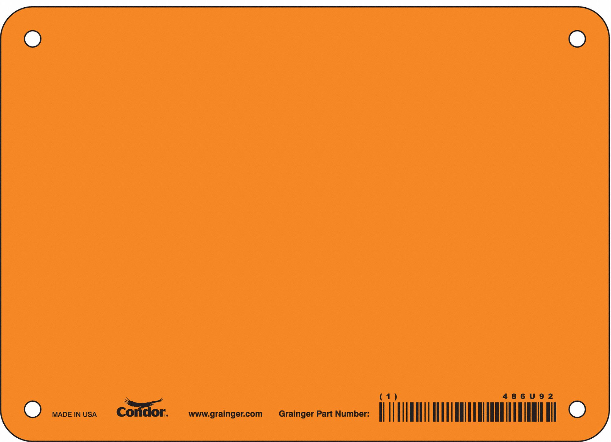 Safety Sign: Polyethylene, Mounting Holes Sign Mounting, 5 in x 7 in Nominal Sign Size