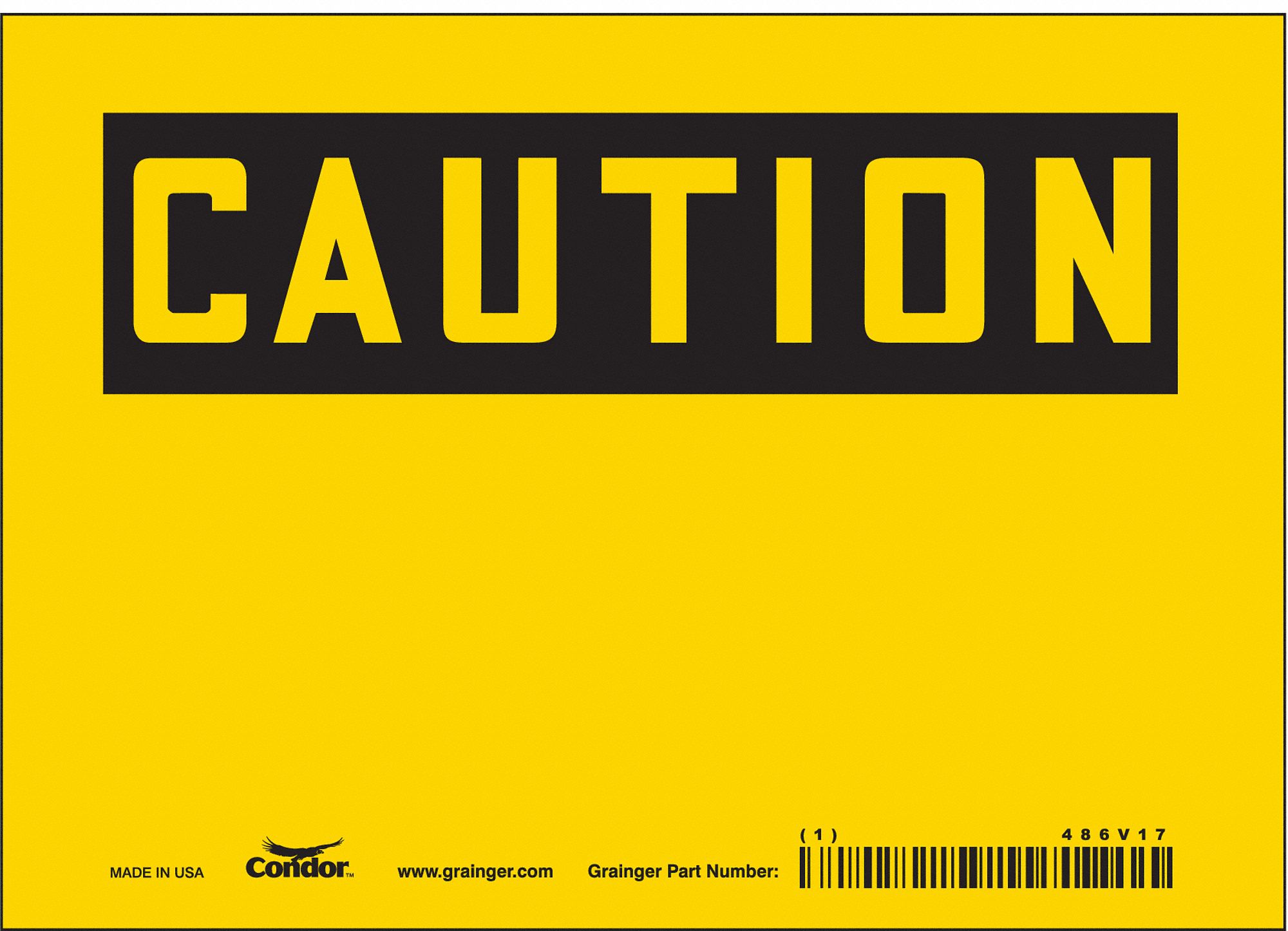 Safety Sign: Vinyl, Adhesive Sign Mounting, 5 in x 7 in Nominal Sign Size, Not Retroreflective