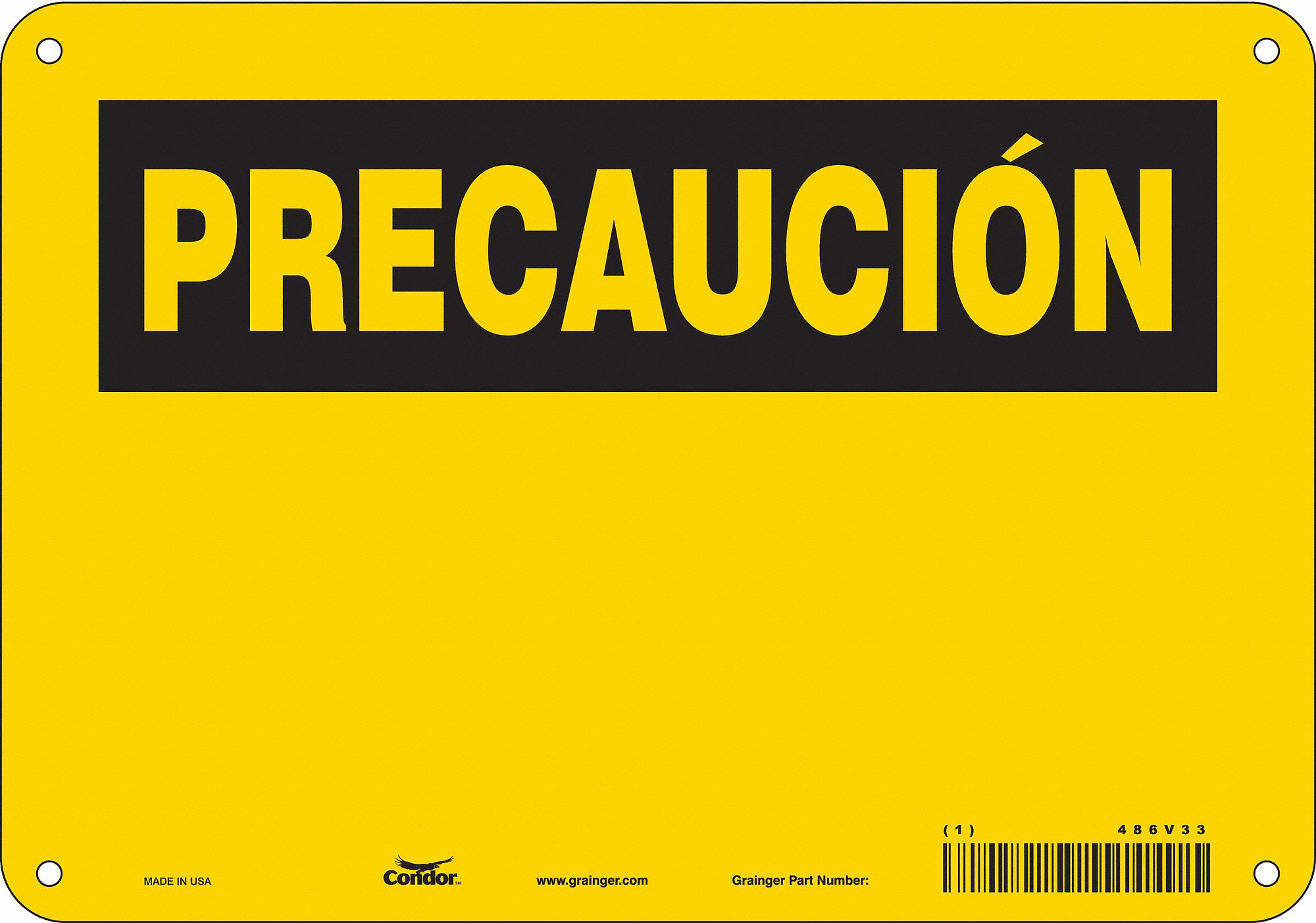 Safety Sign, 7 in x 10 in, Polyethylene