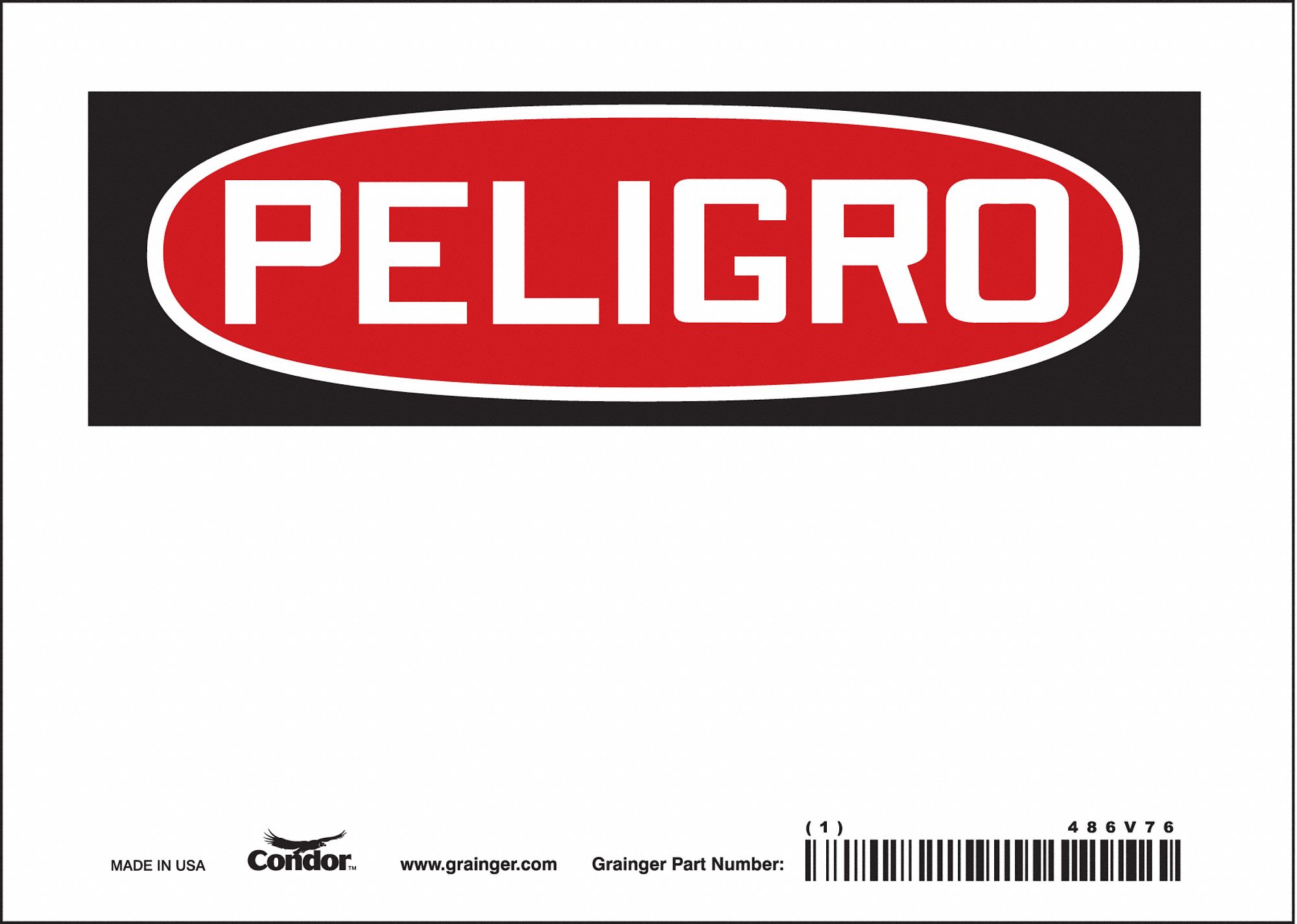 Safety Sign: Vinyl, Adhesive Sign Mounting, 5 in x 7 in Nominal Sign Size, Not Retroreflective