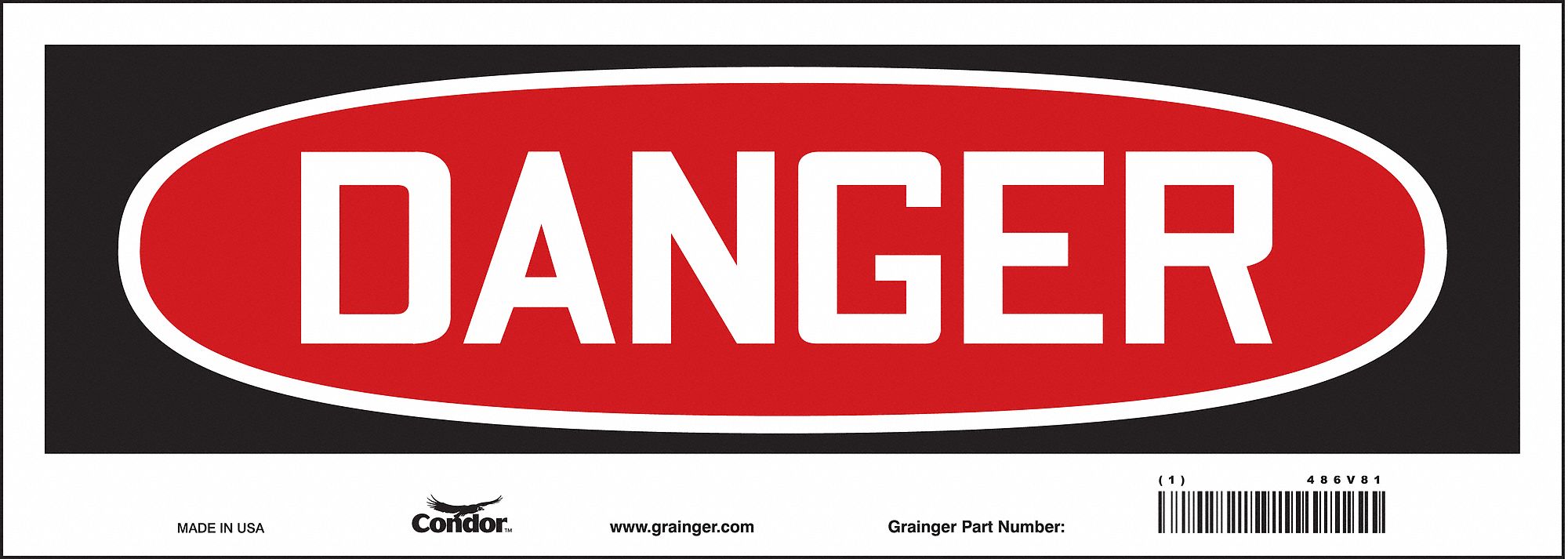 Safety Sign, 5 in x 14 in, Vinyl