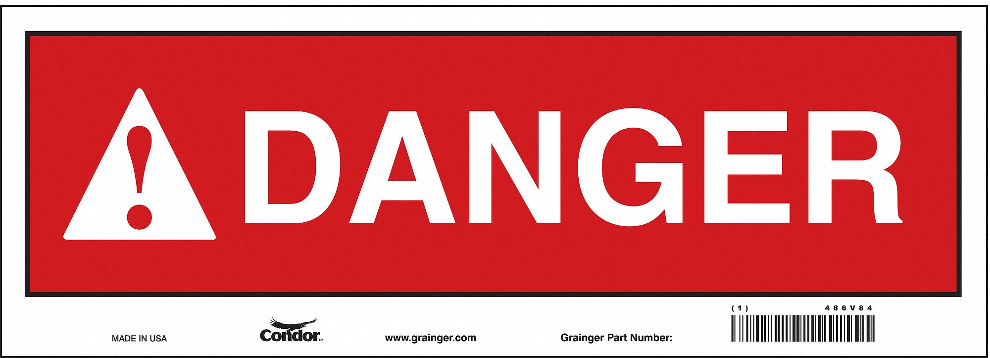 Safety Sign, 5 in x 14 in, Vinyl