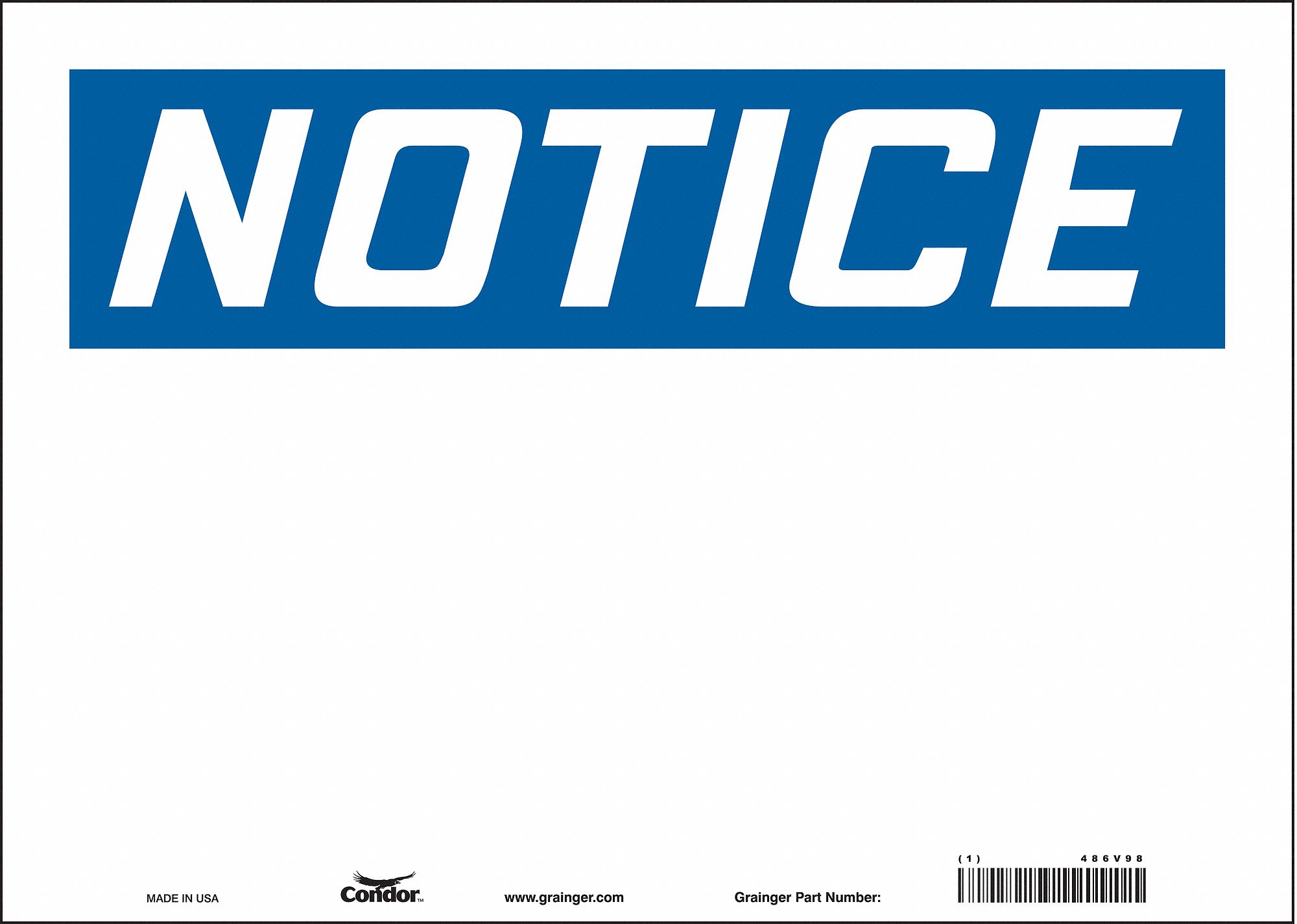 Safety Sign: Vinyl, Adhesive Sign Mounting, 10 in x 14 in Nominal Sign Size, Not Retroreflective