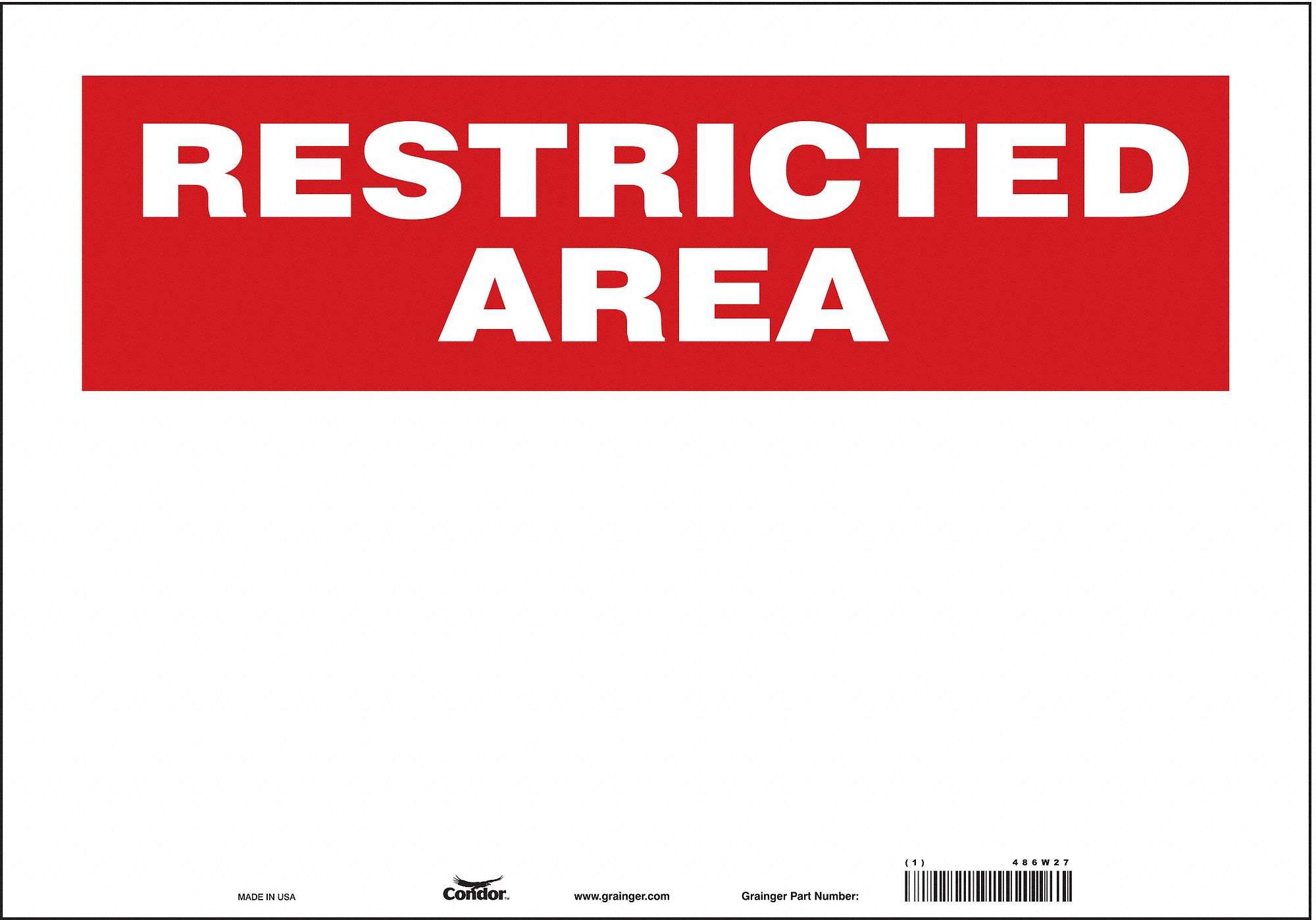 Safety Sign: Vinyl, Adhesive Sign Mounting, 14 in x 20 in Nominal Sign Size, Not Retroreflective
