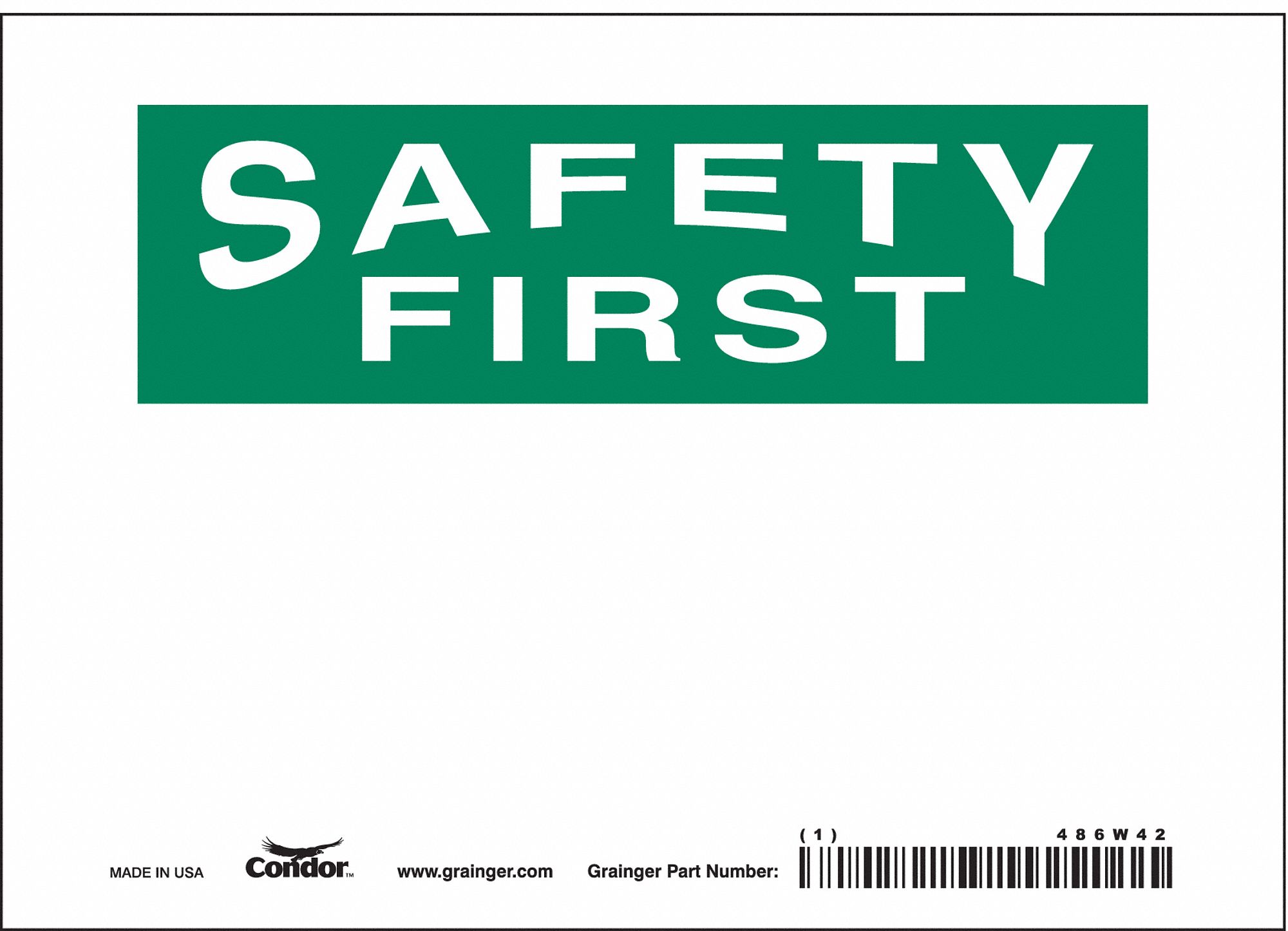 Safety Sign: Vinyl, Adhesive Sign Mounting, 5 in x 7 in Nominal Sign Size, Not Retroreflective