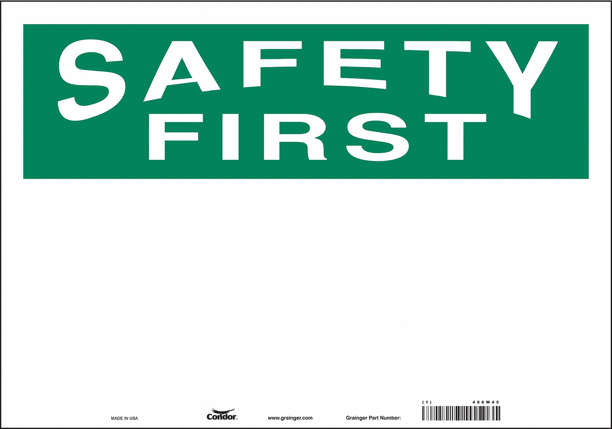 Safety Sign, 14 in x 20 in, Vinyl