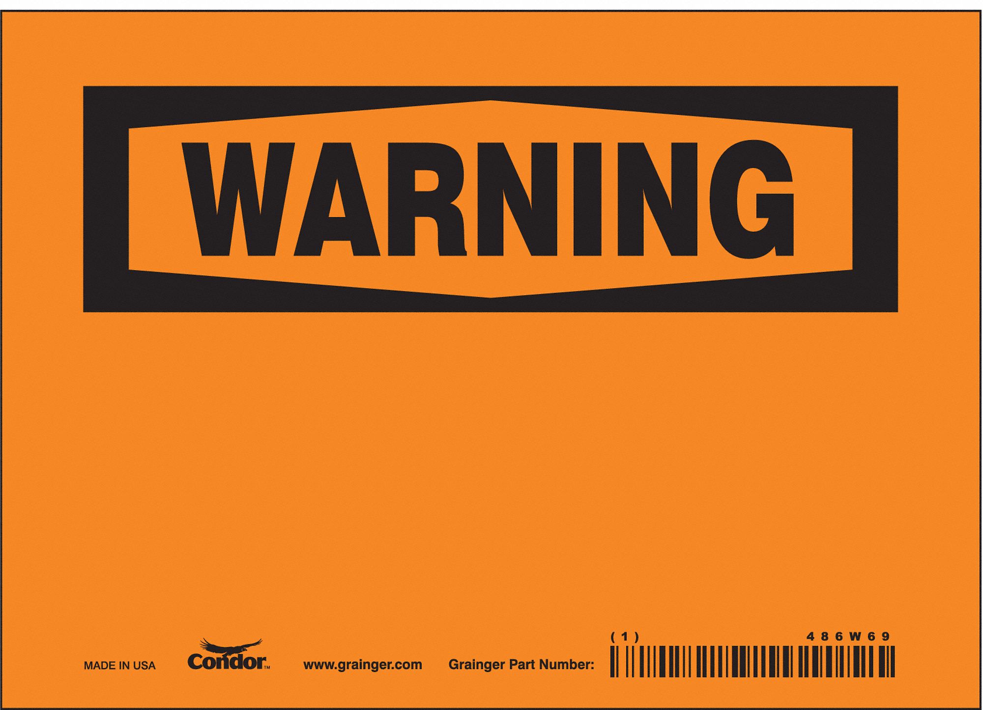 Safety Sign: Vinyl, Adhesive Sign Mounting, 5 in x 7 in Nominal Sign Size, Not Retroreflective