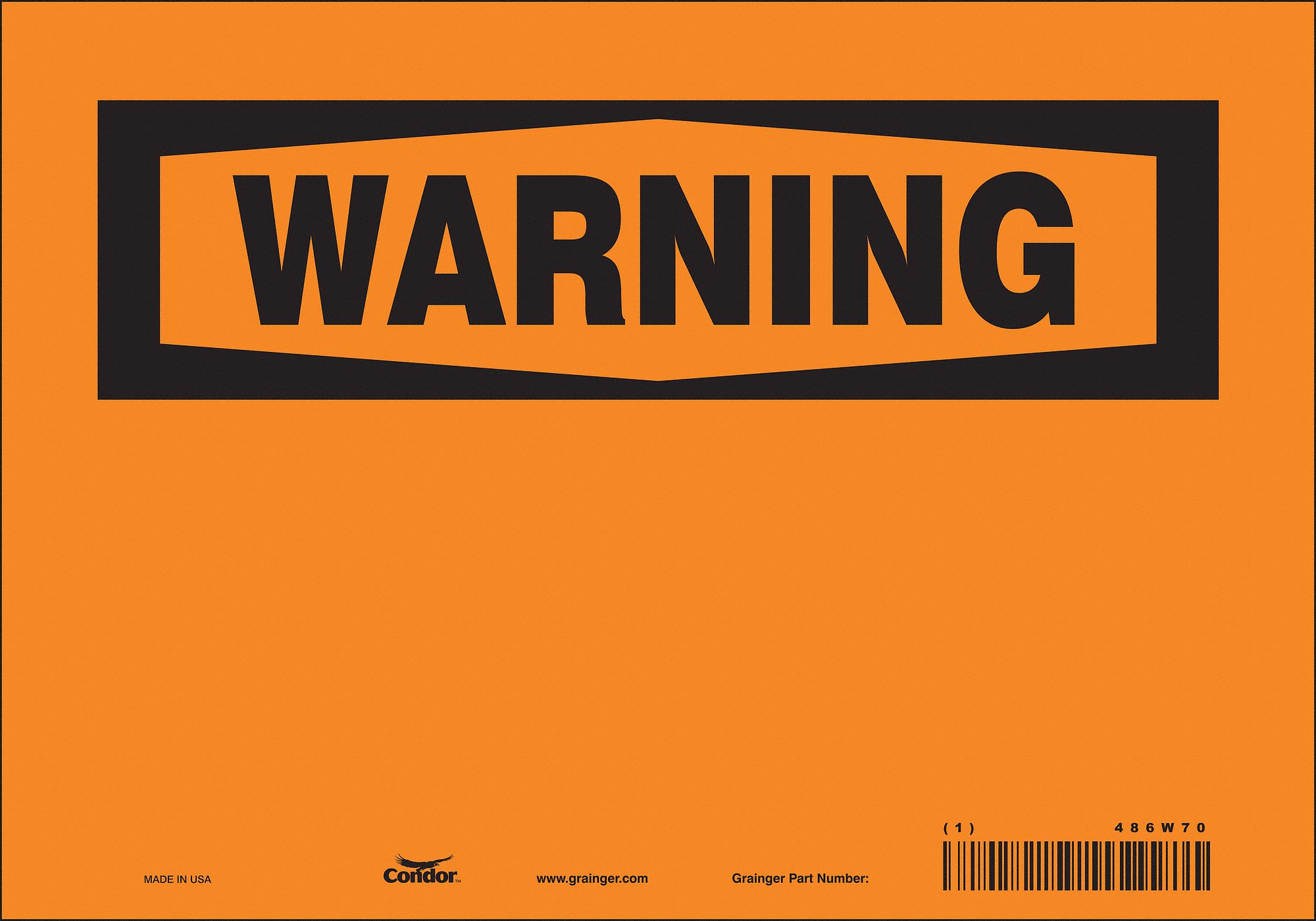Safety Sign: Vinyl, Adhesive Sign Mounting, 7 in x 10 in Nominal Sign Size, Not Retroreflective