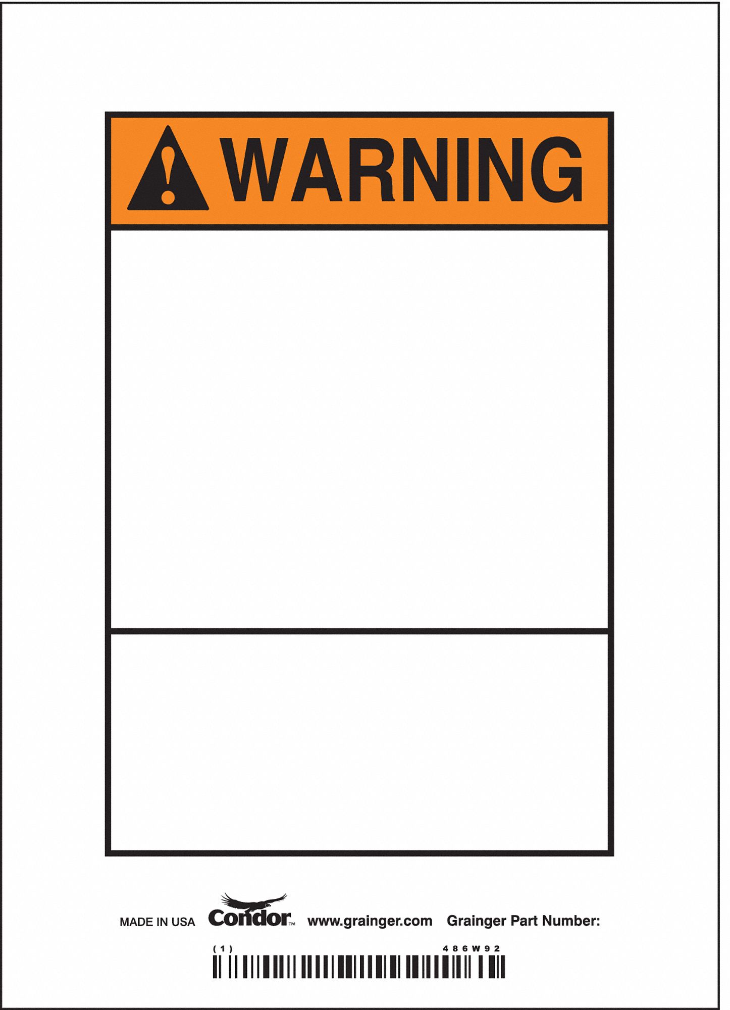 Safety Sign: Vinyl, Adhesive Sign Mounting, 7 in x 5 in Nominal Sign Size, Not Retroreflective