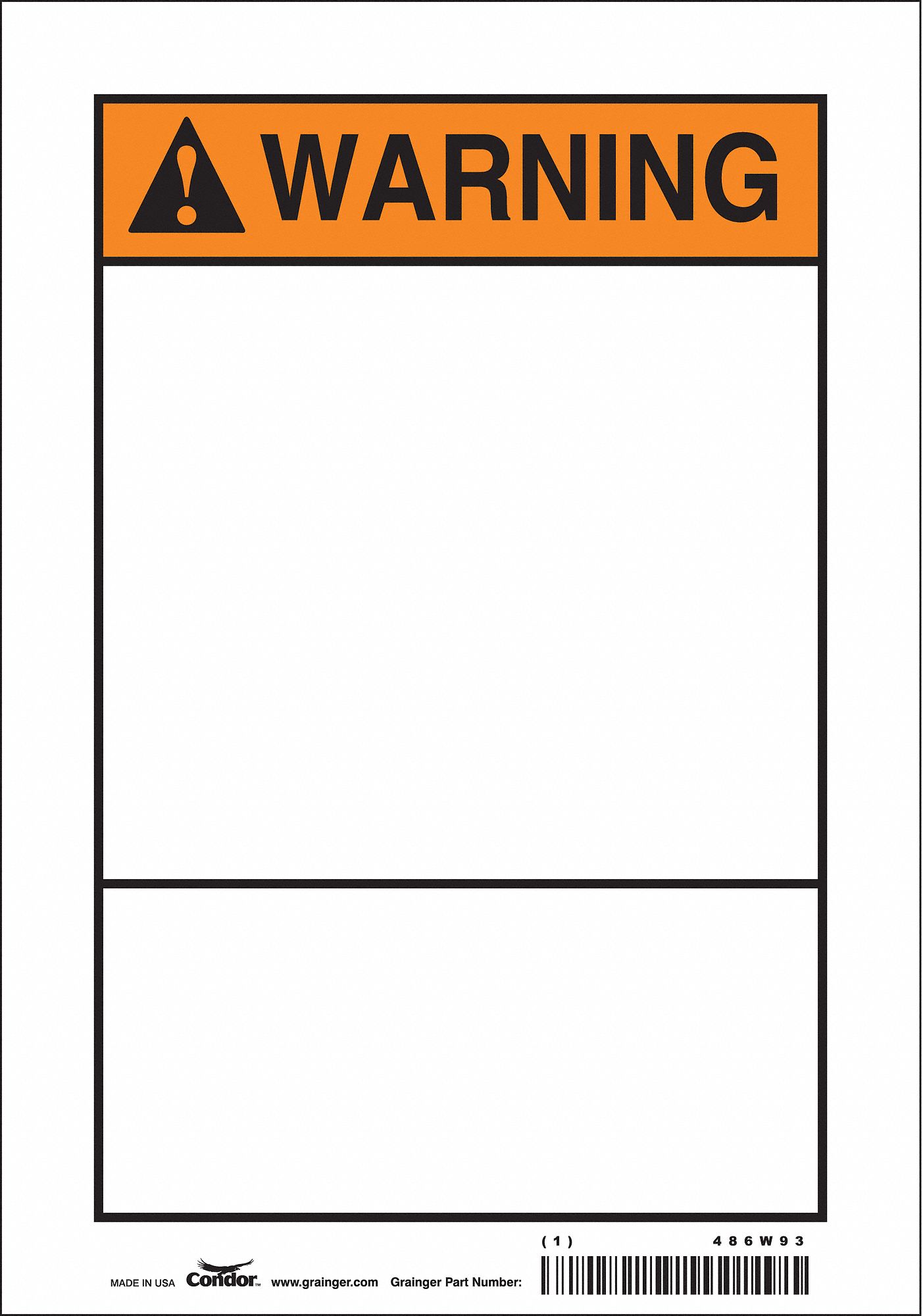 Safety Sign: Vinyl, Adhesive Sign Mounting, 10 in x 7 in Nominal Sign Size, Not Retroreflective