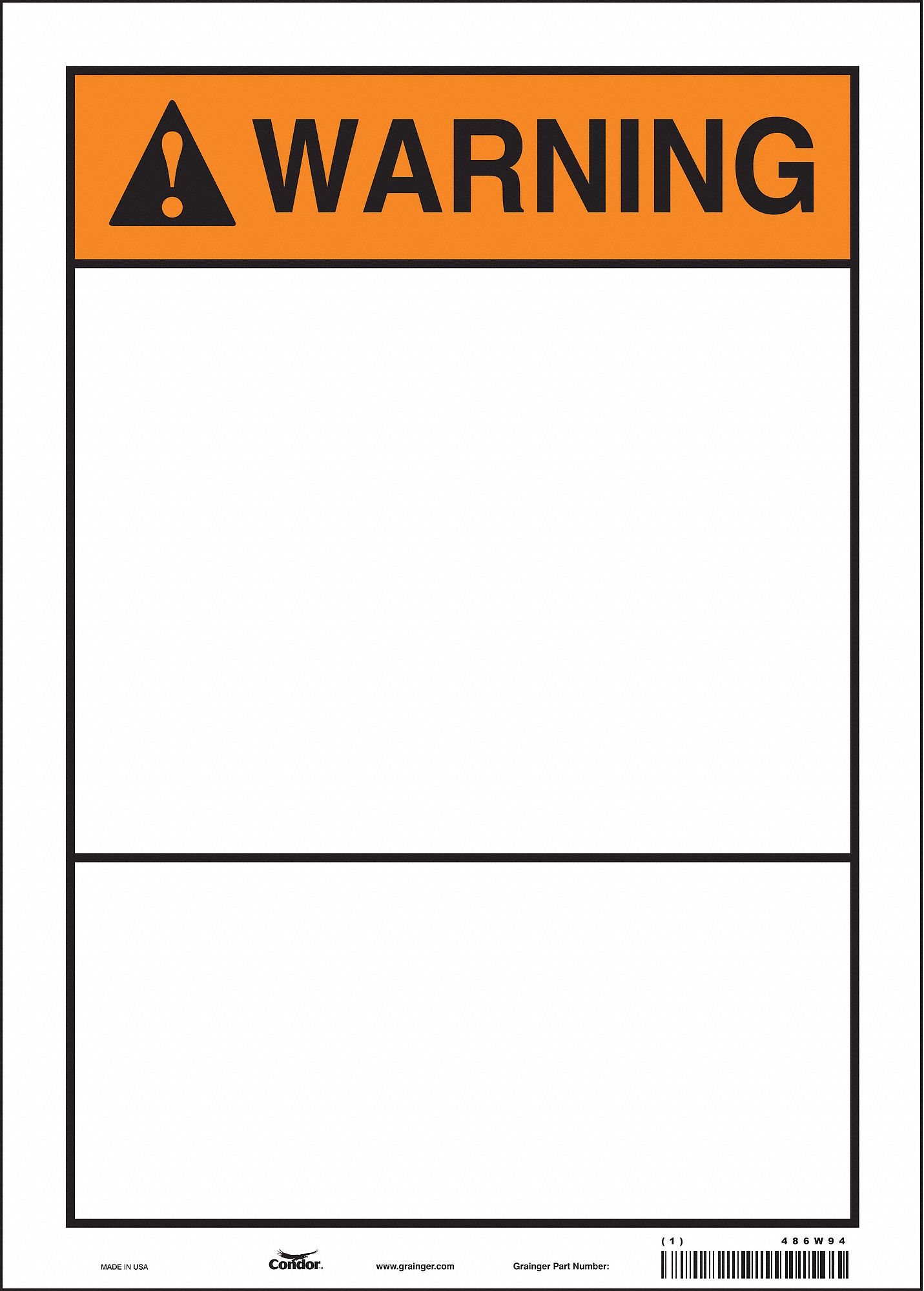 Safety Sign: Vinyl, Adhesive Sign Mounting, 14 in x 10 in Nominal Sign Size, Not Retroreflective