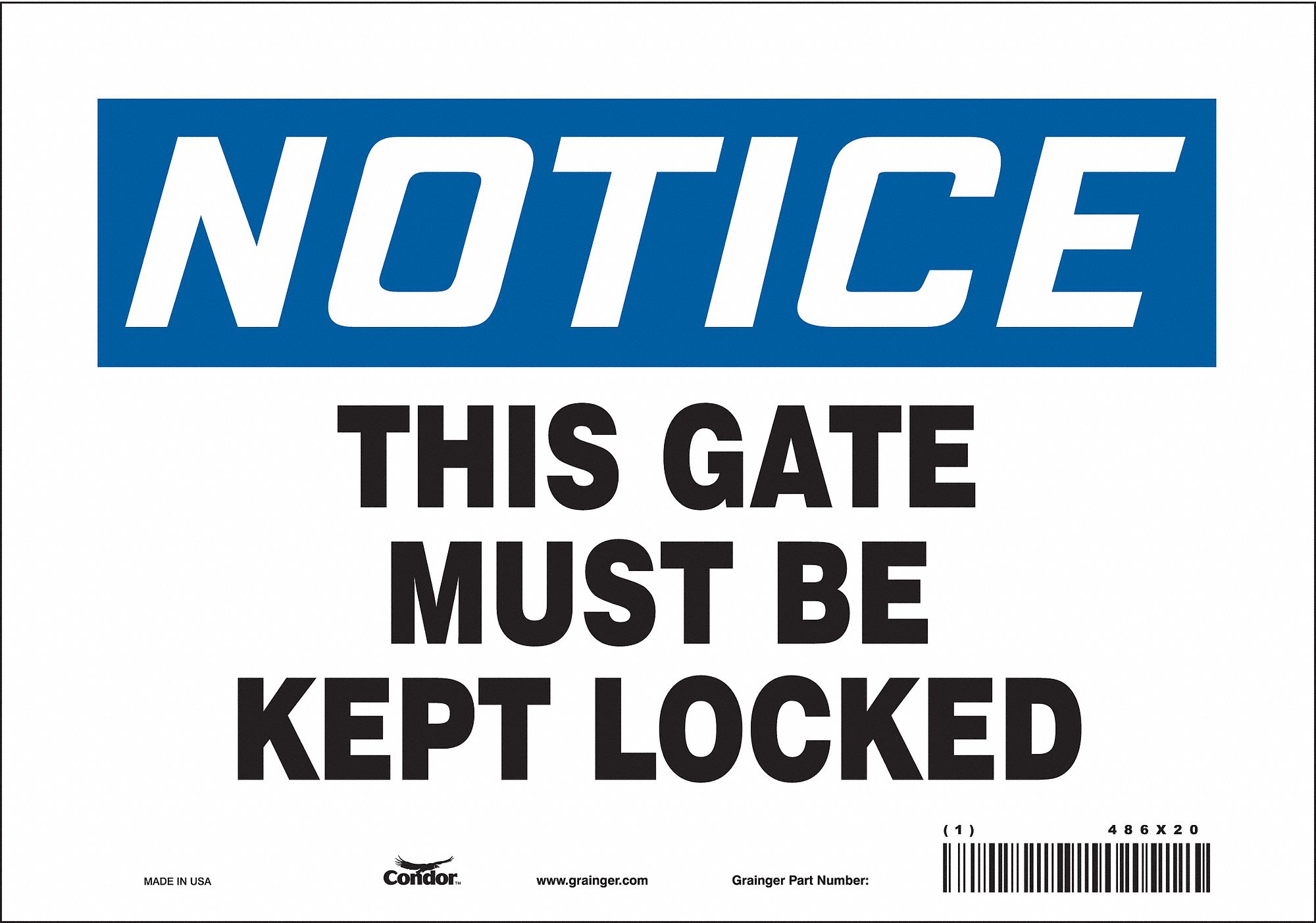 Safety Sign: Vinyl, Adhesive Sign Mounting, 7 in x 10 in Nominal Sign Size, Not Retroreflective