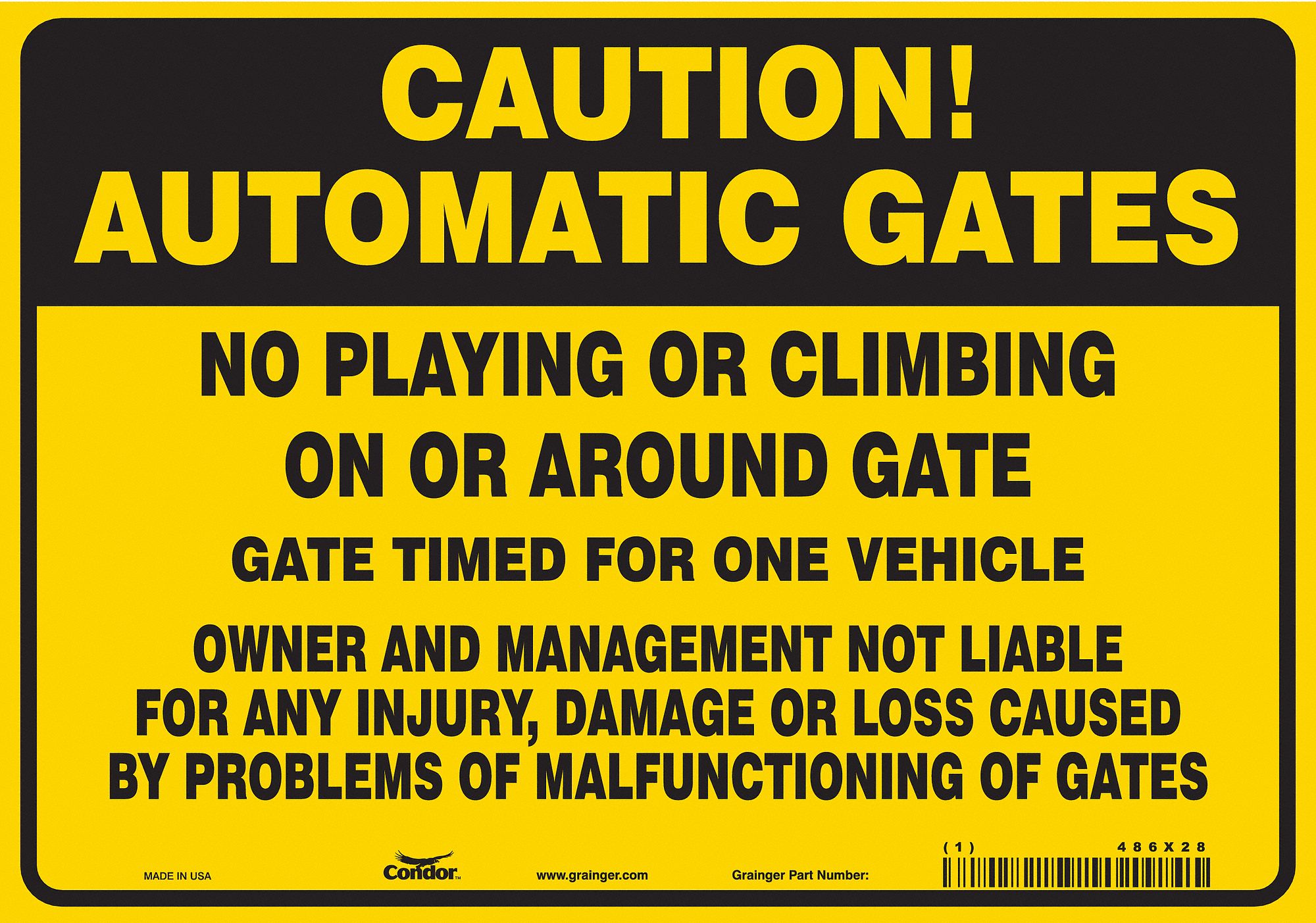 Safety Sign: Vinyl, Adhesive Sign Mounting, 7 in x 10 in Nominal Sign Size, Not Retroreflective