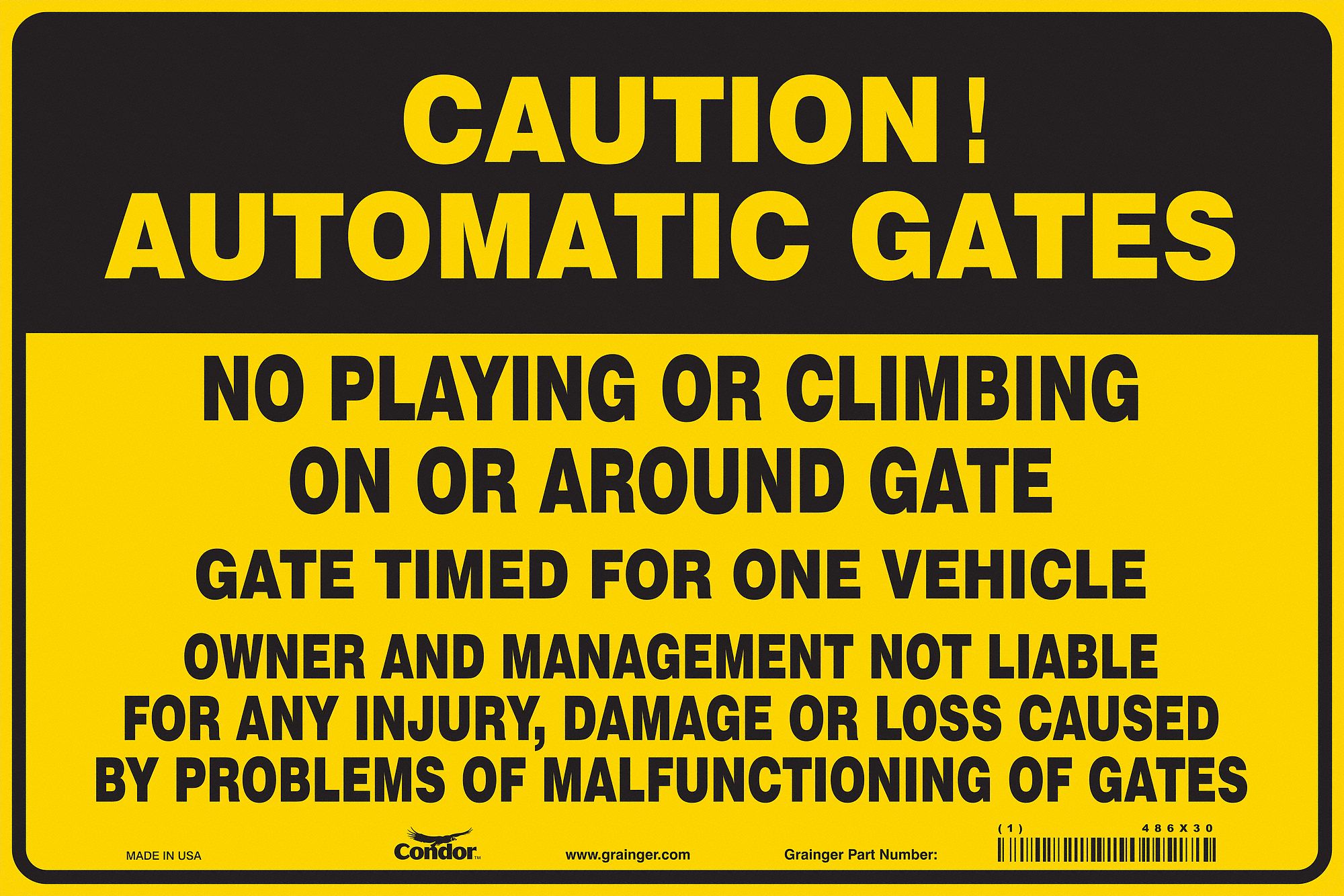 Safety Sign: Vinyl, Adhesive Sign Mounting, 24 in x 36 in Nominal Sign Size, Not Retroreflective