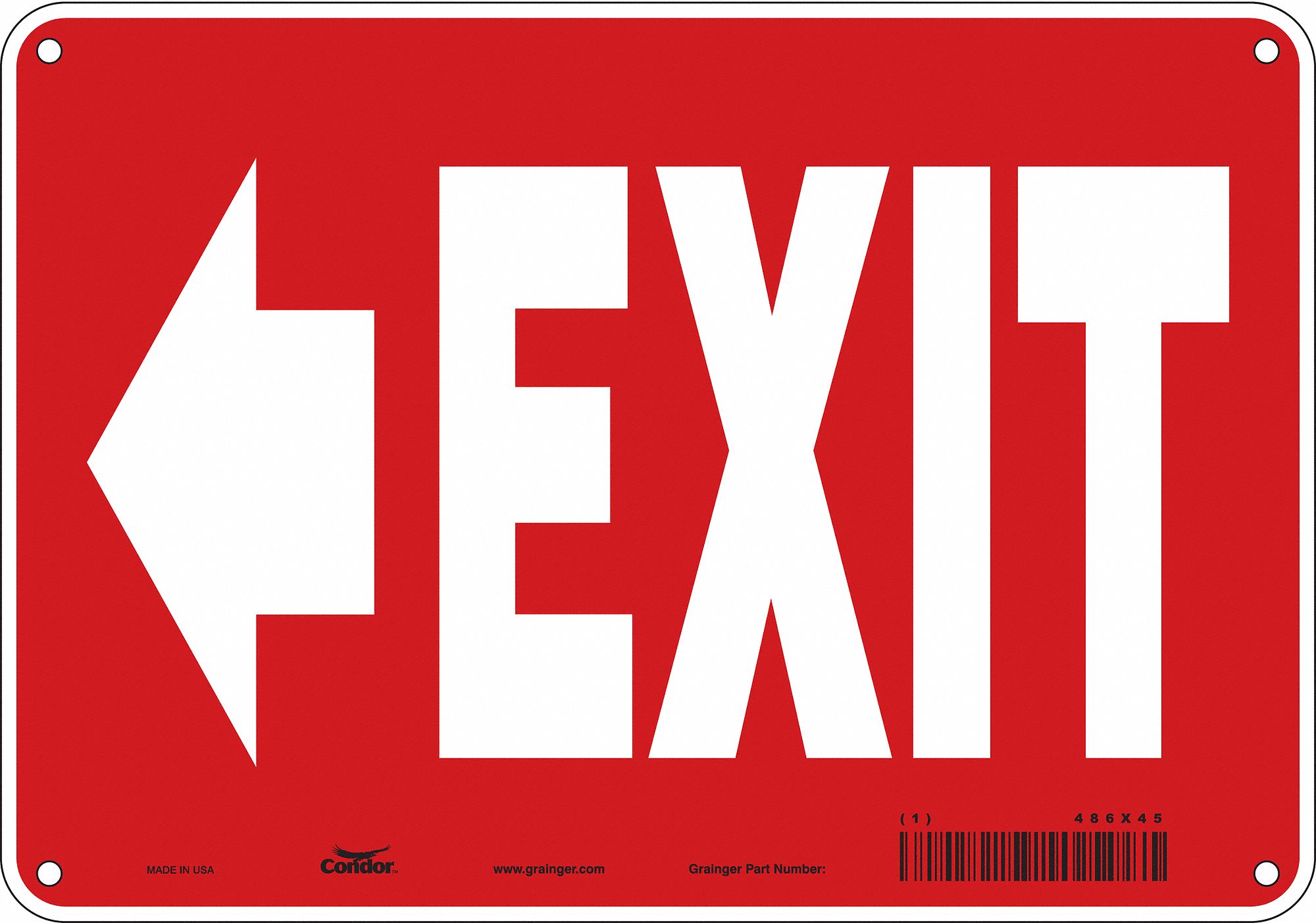 Safety Sign: Aluminum, Mounting Holes Sign Mounting, 7 in x 10 in Nominal Sign Size, 0.032 in Thick