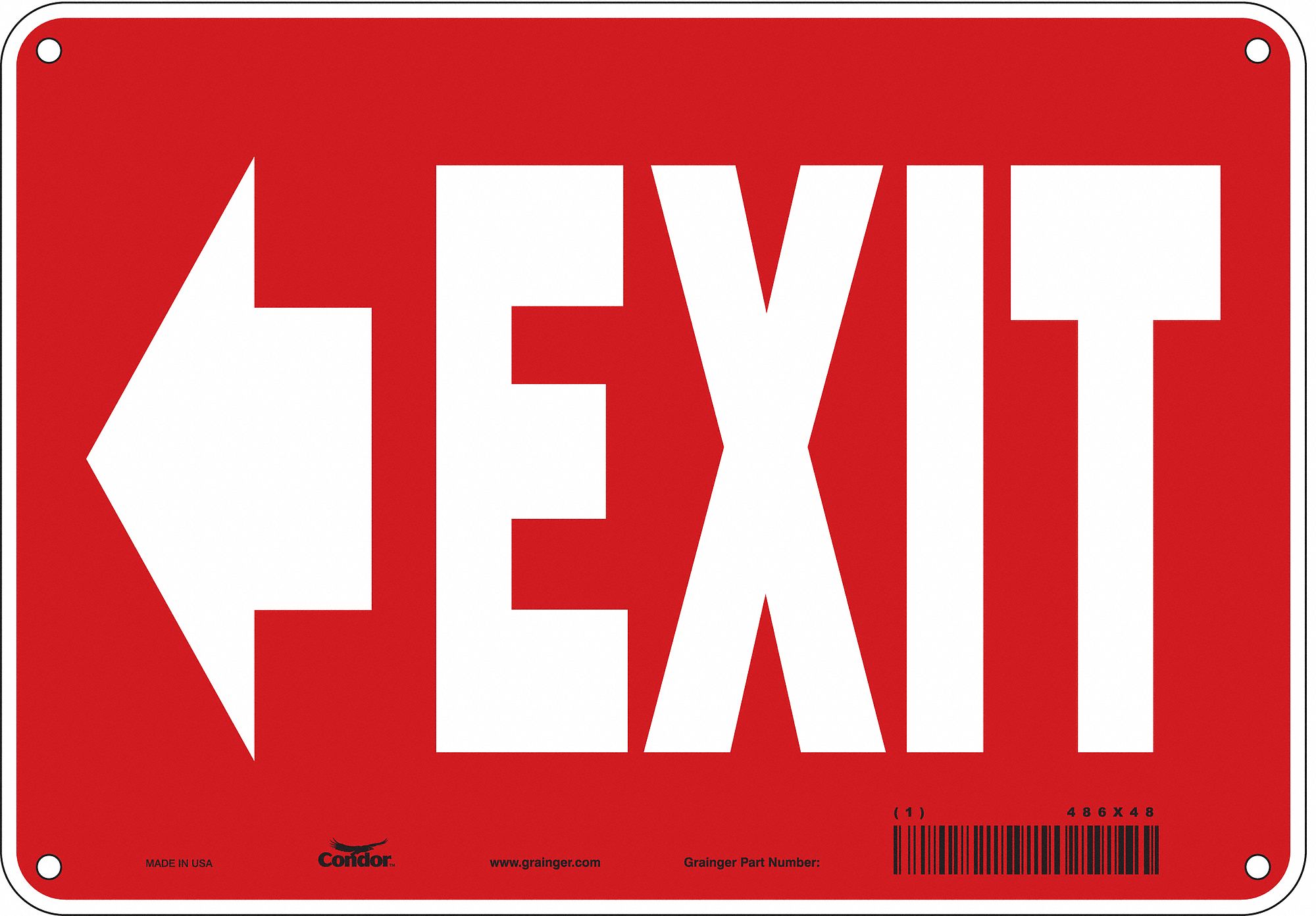 Safety Sign: Polyethylene, Mounting Holes Sign Mounting, 7 in x 10 in Nominal Sign Size