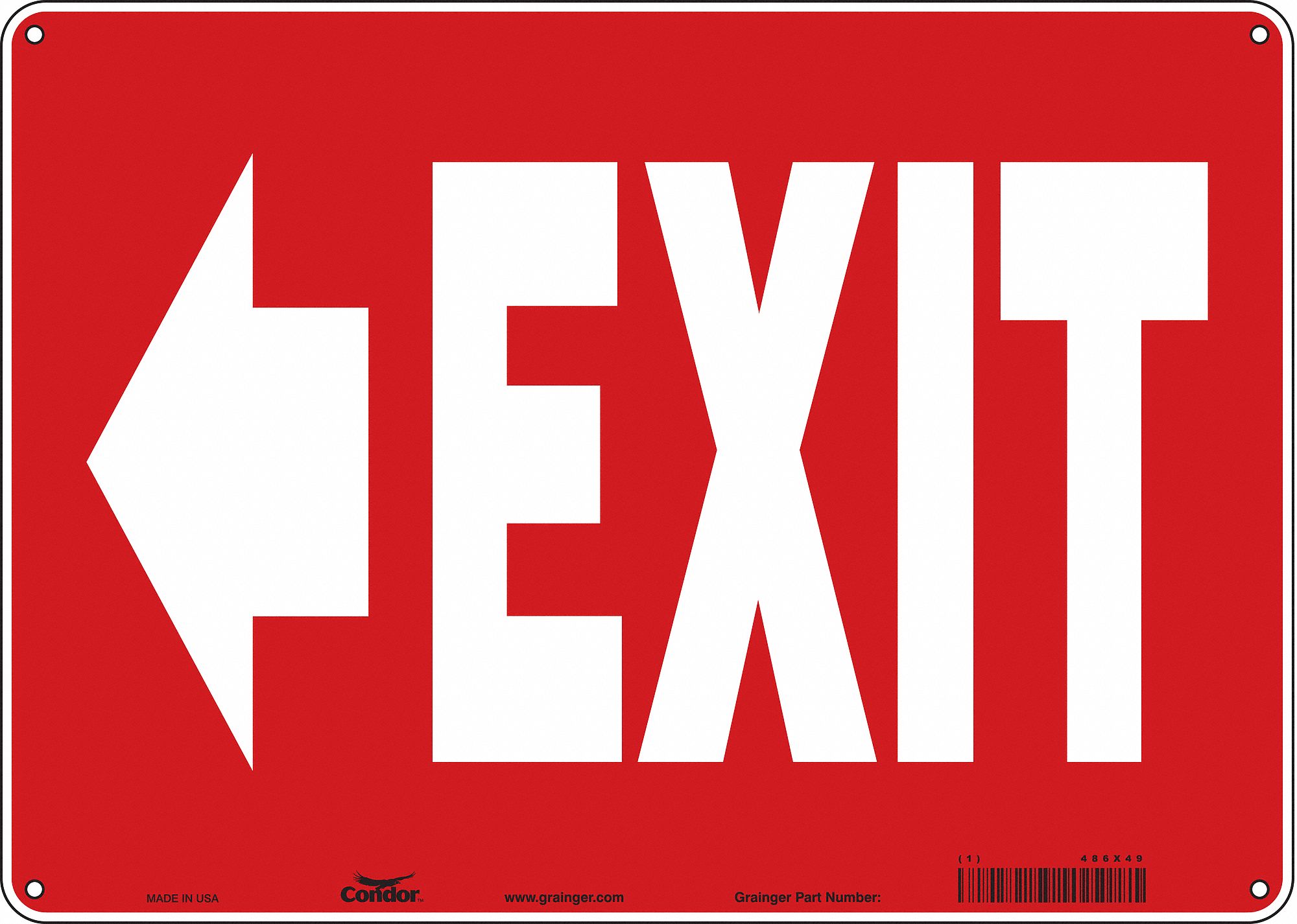 Safety Sign: Polyethylene, Mounting Holes Sign Mounting, 10 in x 14 in Nominal Sign Size