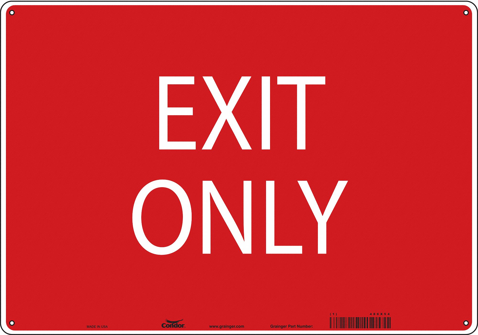 Safety Sign: Aluminum, Mounting Holes Sign Mounting, 14 in x 20 in Nominal Sign Size, 0.032 in Thick