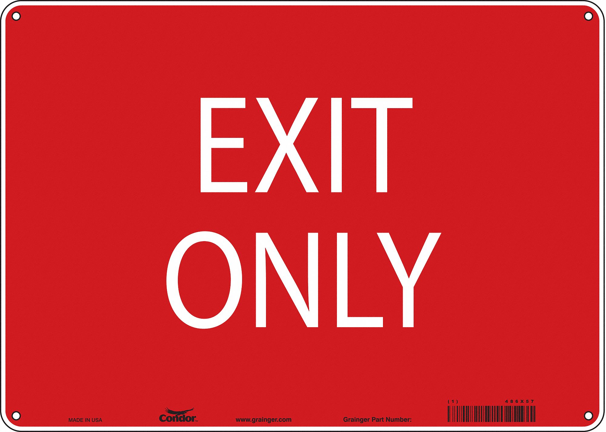 Safety Sign: Polyethylene, Mounting Holes Sign Mounting, 10 in x 14 in Nominal Sign Size