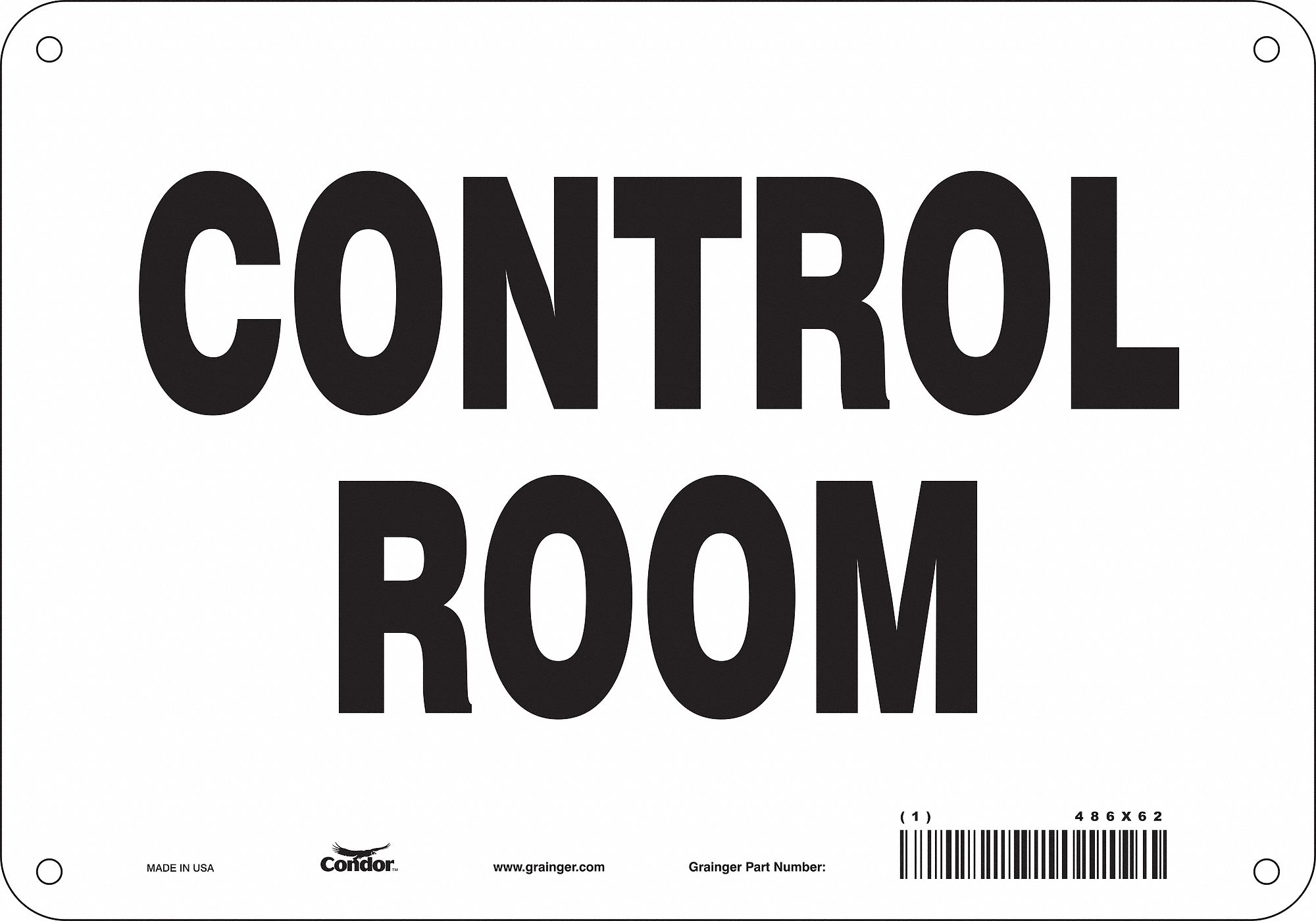 Safety Sign: Aluminum, Mounting Holes Sign Mounting, 7 in x 10 in Nominal Sign Size, 0.032 in Thick